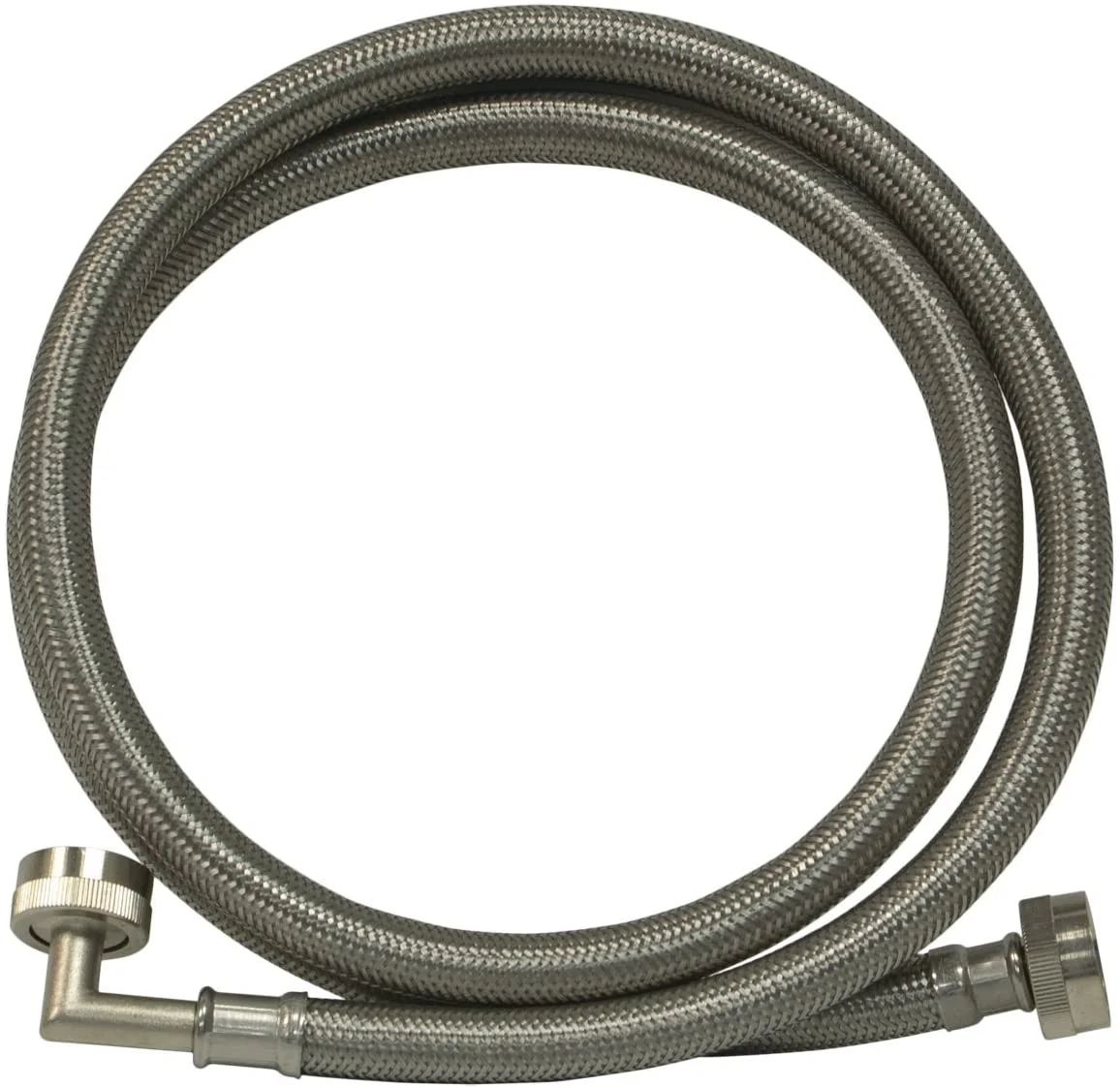 6 Ft Stainless Steel Washer Machine Hose with 90 deg elbow - 48375