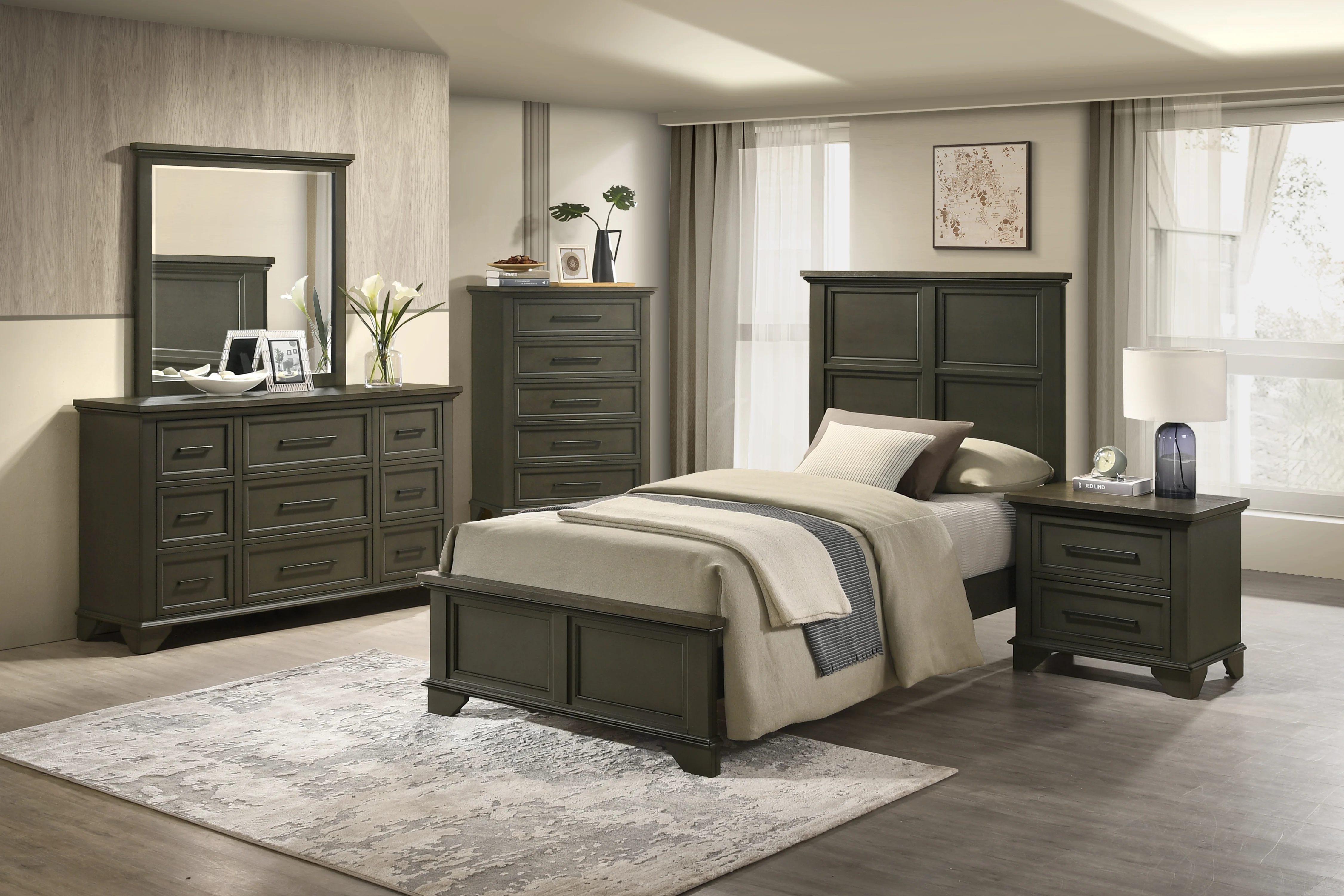 Abigail 5-Drawer Chest - Grey - Image 2