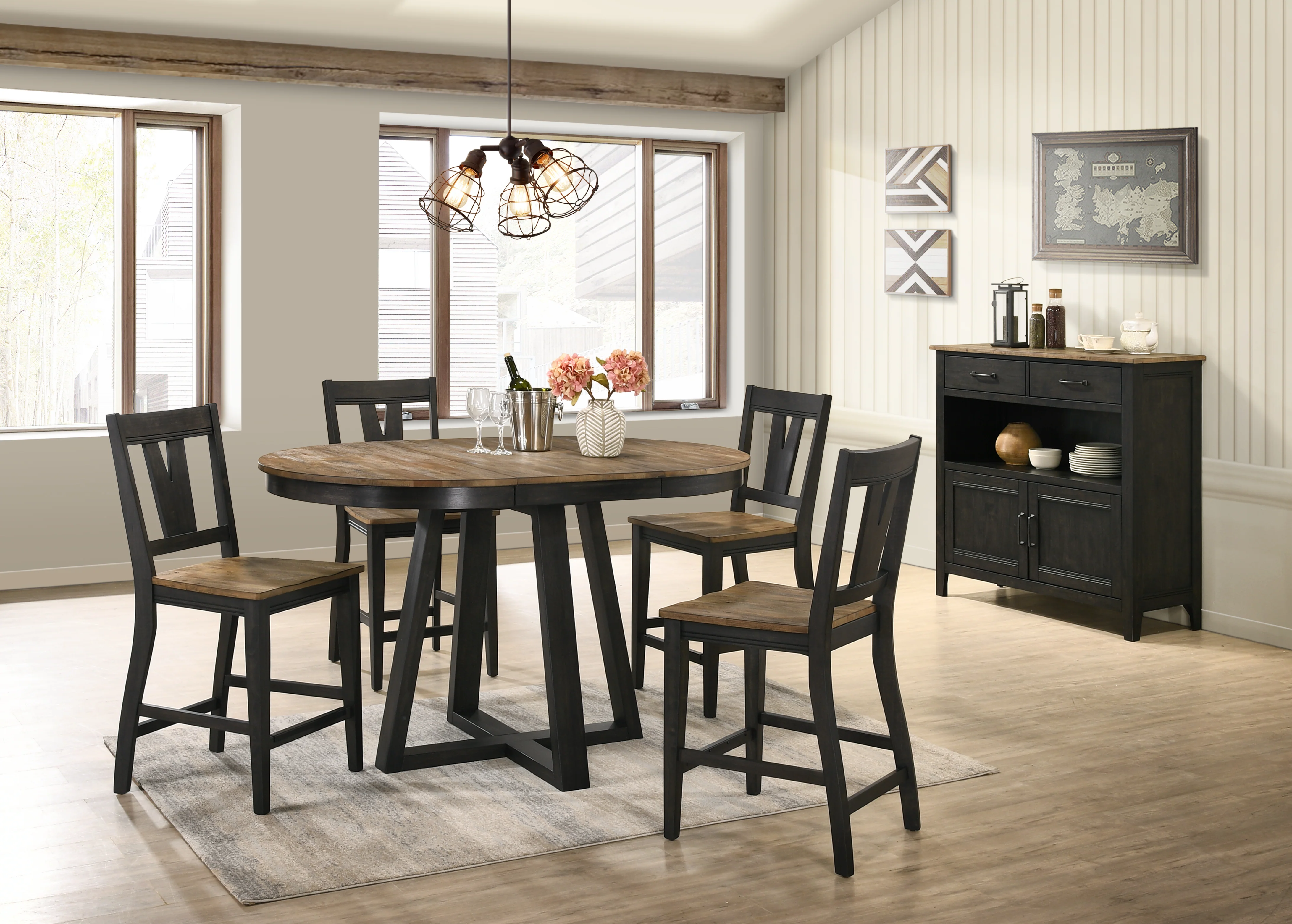 Addie Extendable Counter Height Dining Table - Brown - Image 2