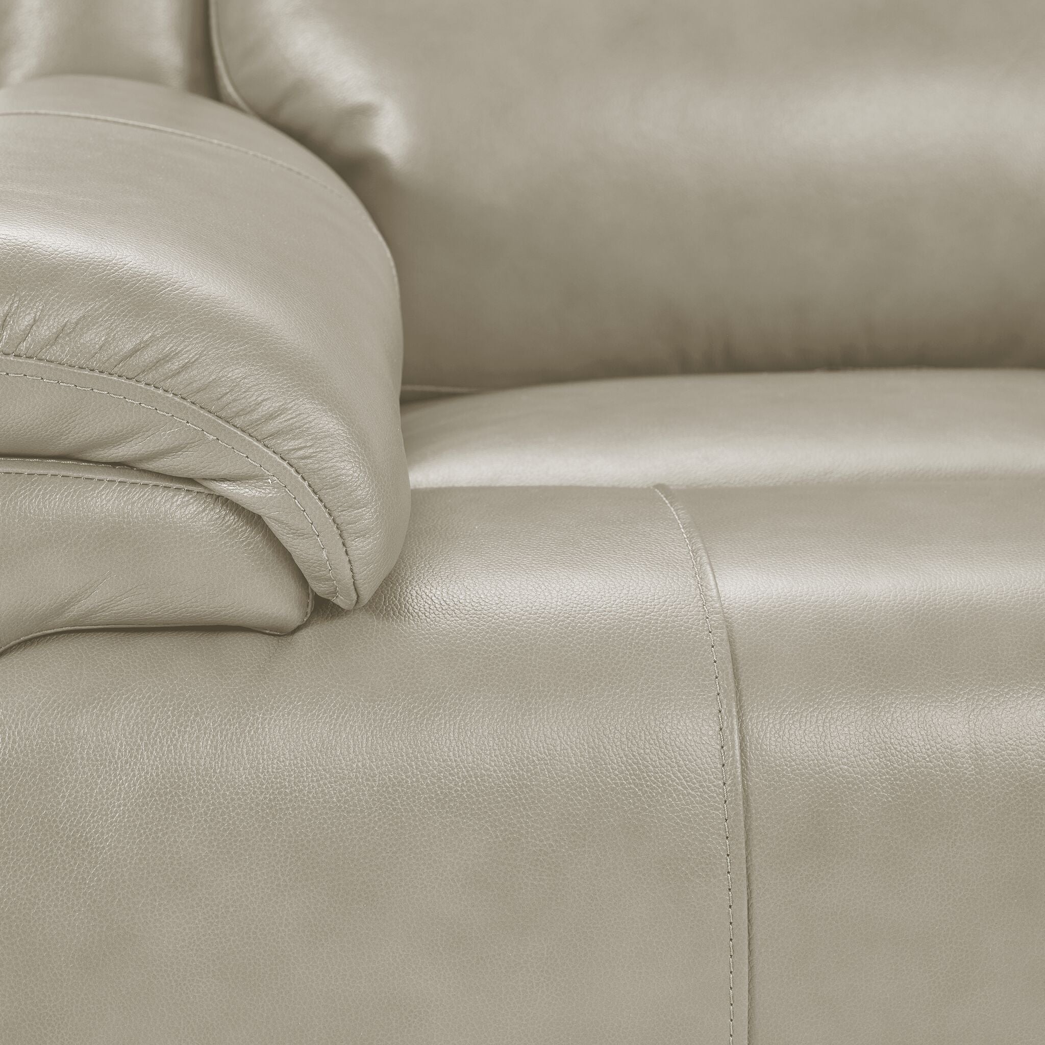 Allie Leather Dual Power Reclining Loveseat - Fog - Image 3