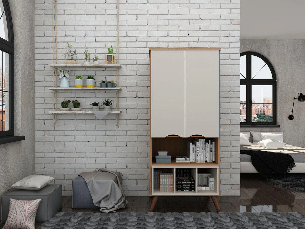 Applesham Display Cabinet - Off White/Maple Cream - Image 4