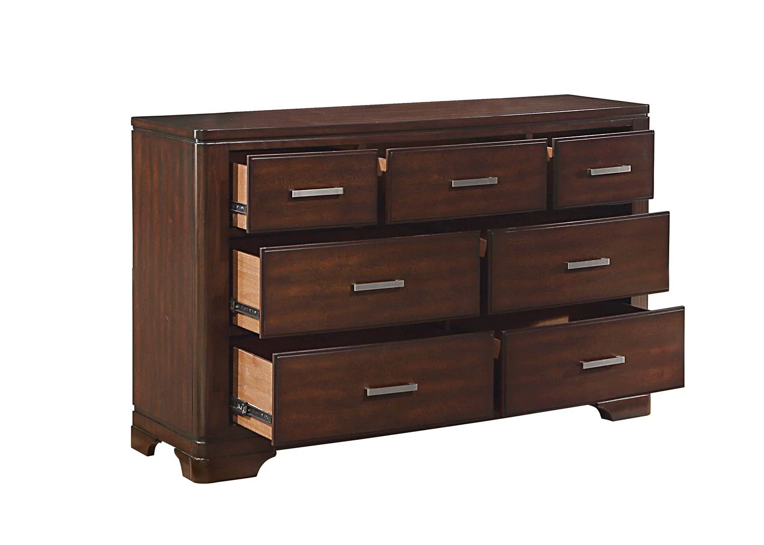 Arista 7-Drawer Dresser - Brown Cherry - Image 3