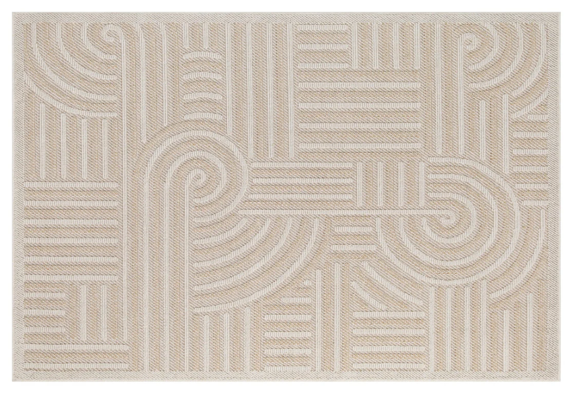 Assia Curves Outdoor Rug - 6' x 9' - Beige