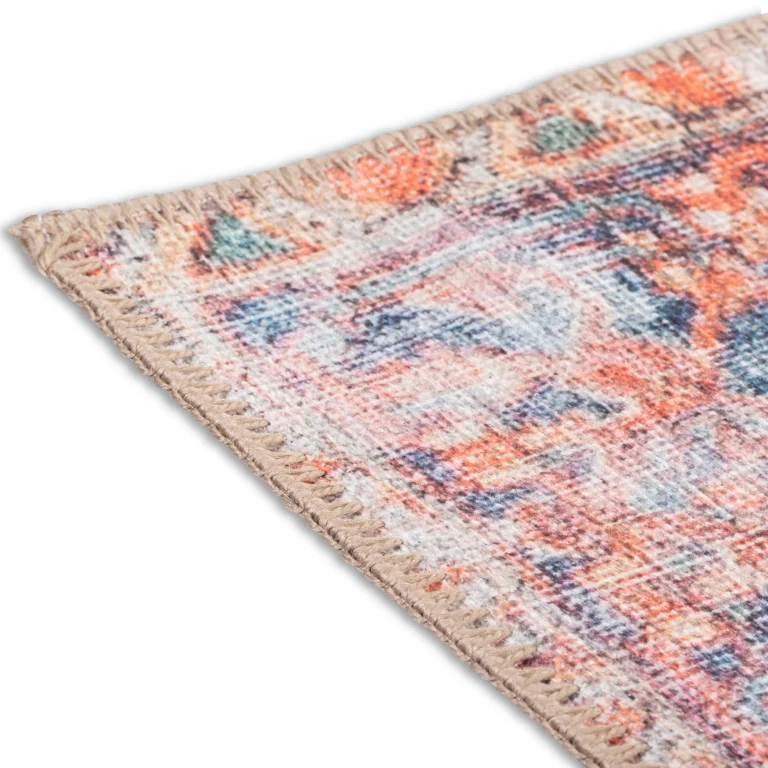 Aura Traditional Rug - 8' x 10' - Red/Blue - Image 3