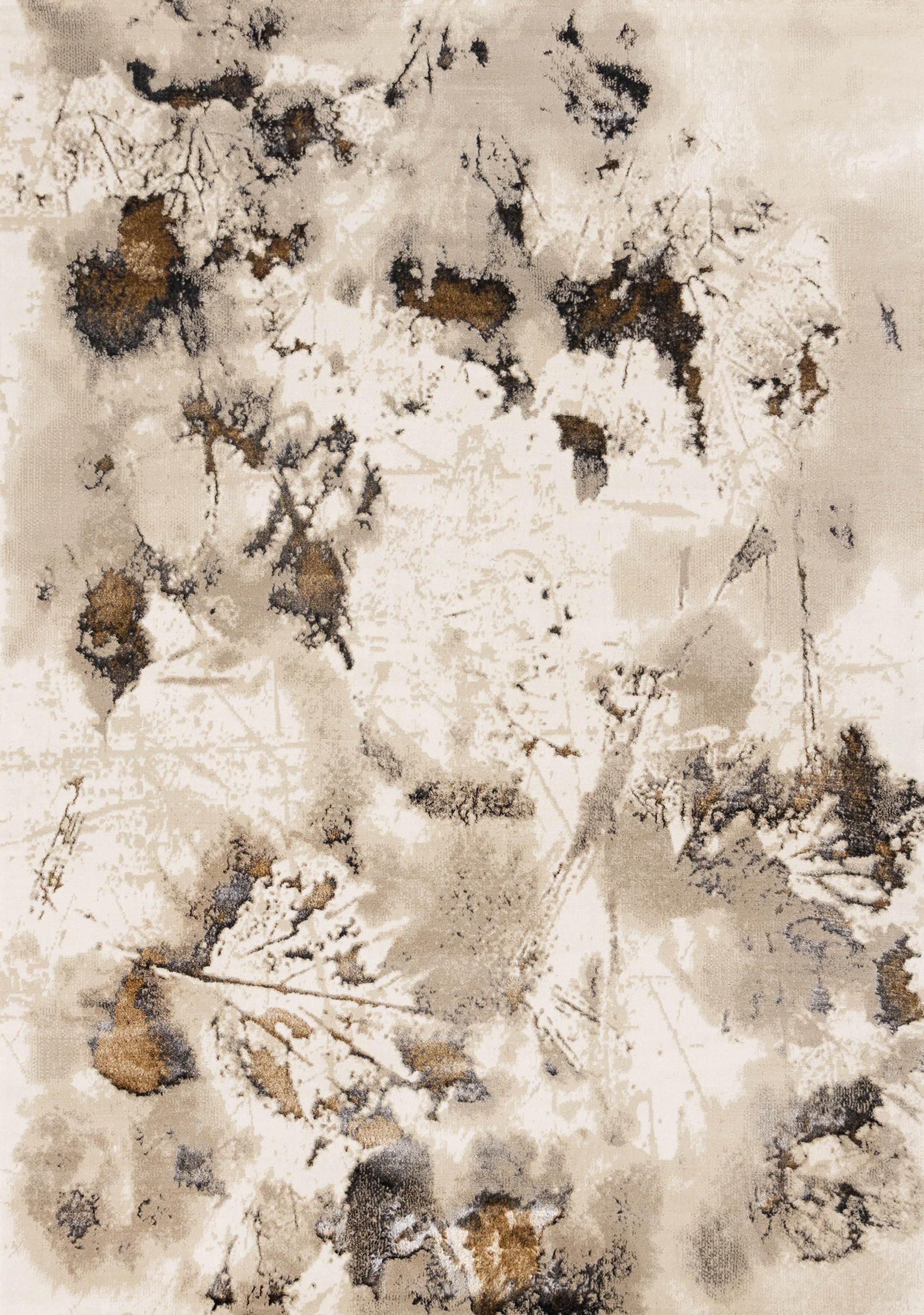 Autumn Drift 5'3" x 7'7" Distressed Foliage Area Rug - Light Brown, Beige