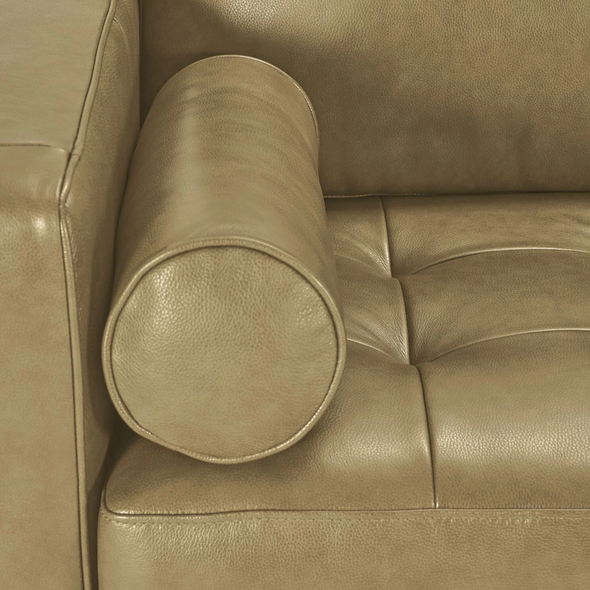 Bari Leather Loveseat - Stone - Image 3