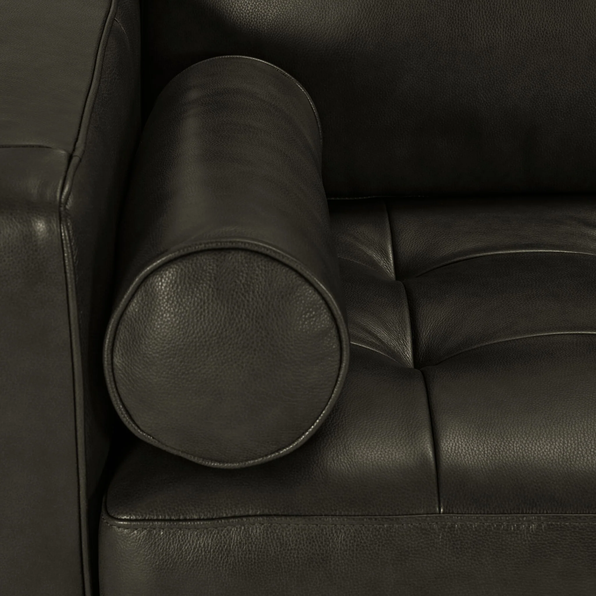 Bari Leather Sofa and Chair Set - Charcoal - Image 4