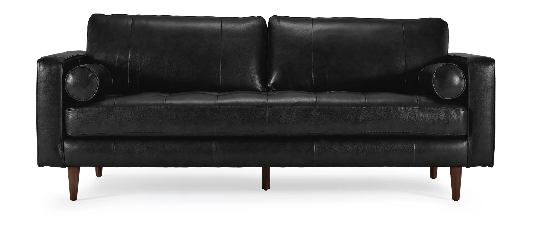 Bari Leather Sofa - Black - Image 2