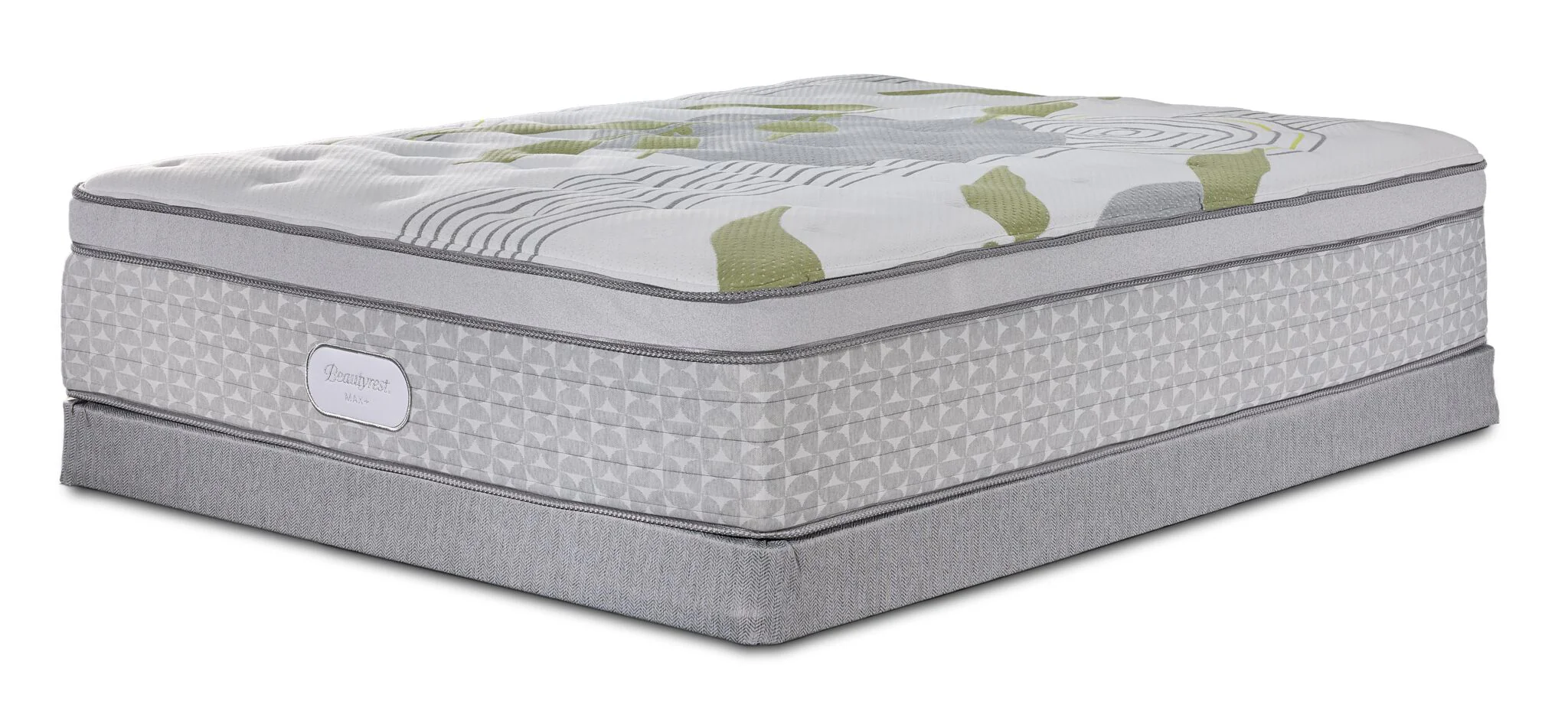 Beautyrest Max+ Lumen Euro Top Luxury Firm Full Mattress and Low Profile Boxspring Set