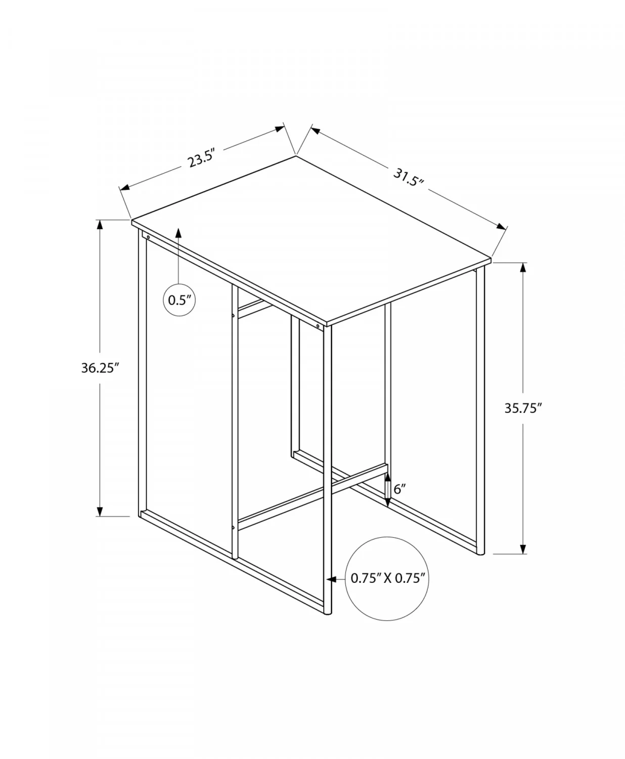 Brooke Counter-height Dining Table - Grey - Image 3