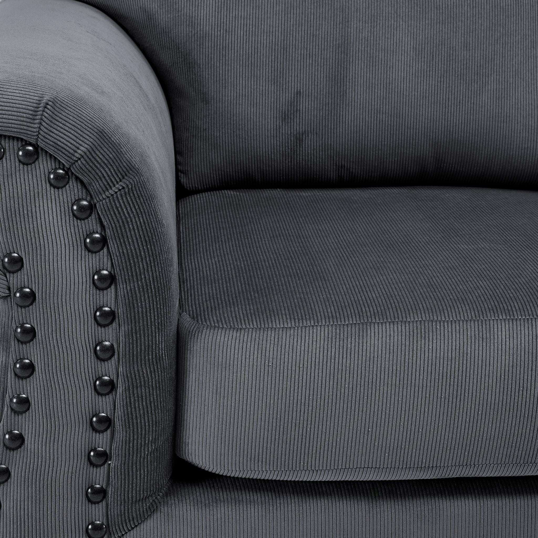 Brooklyn Loveseat - Grey - Image 3