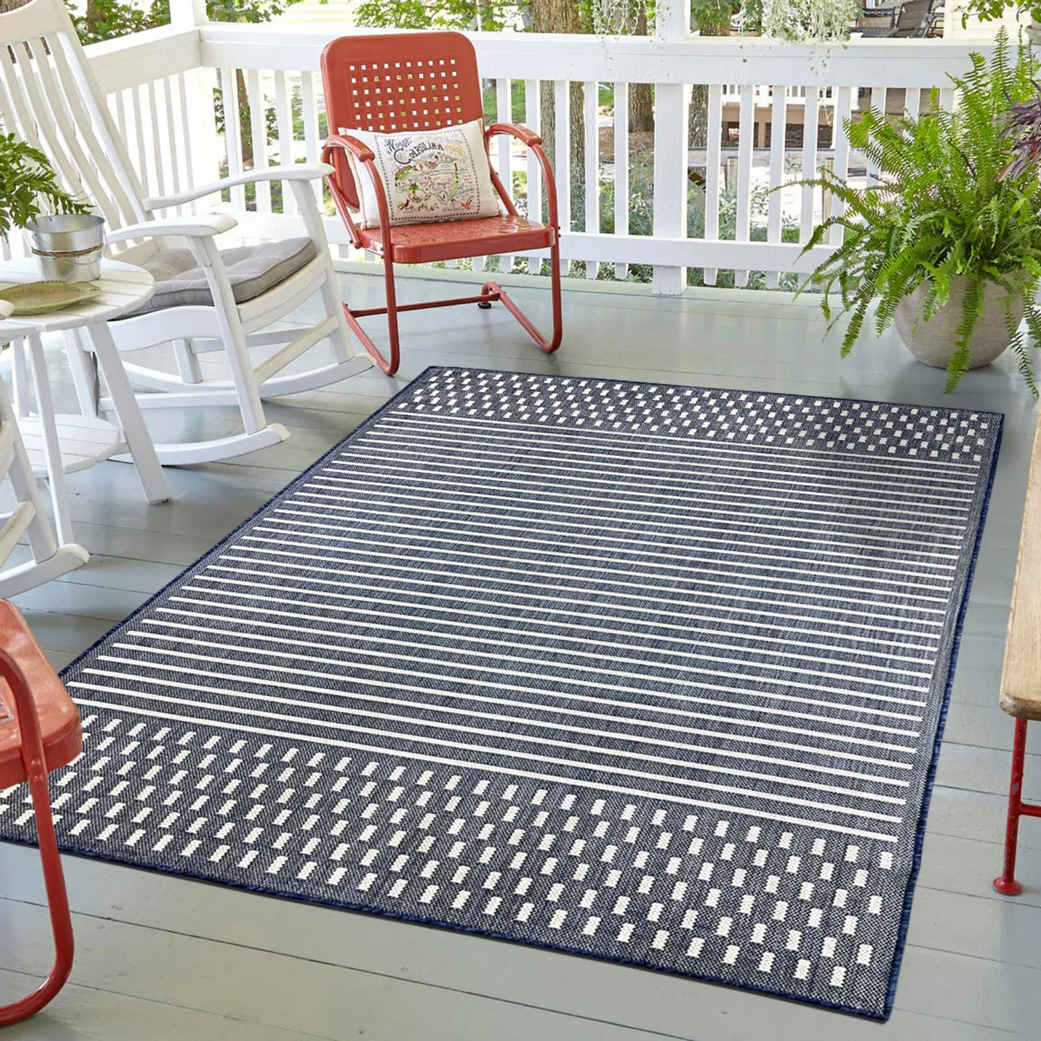 Cabana Casual Indoor/Outdoor Rug - 8' x 10' - Blue - Image 6