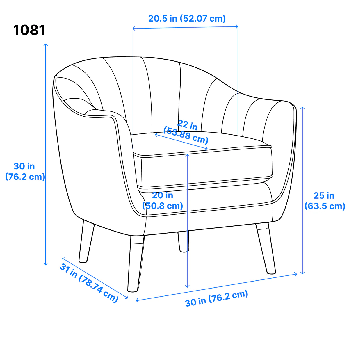 Calypso Accent Chair - Blue - Image 8