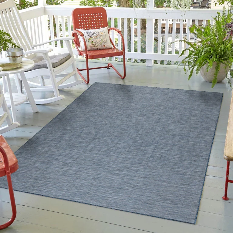Calypso Crosshatch Outdoor Rug - 8' x 10' - Grey - Image 2