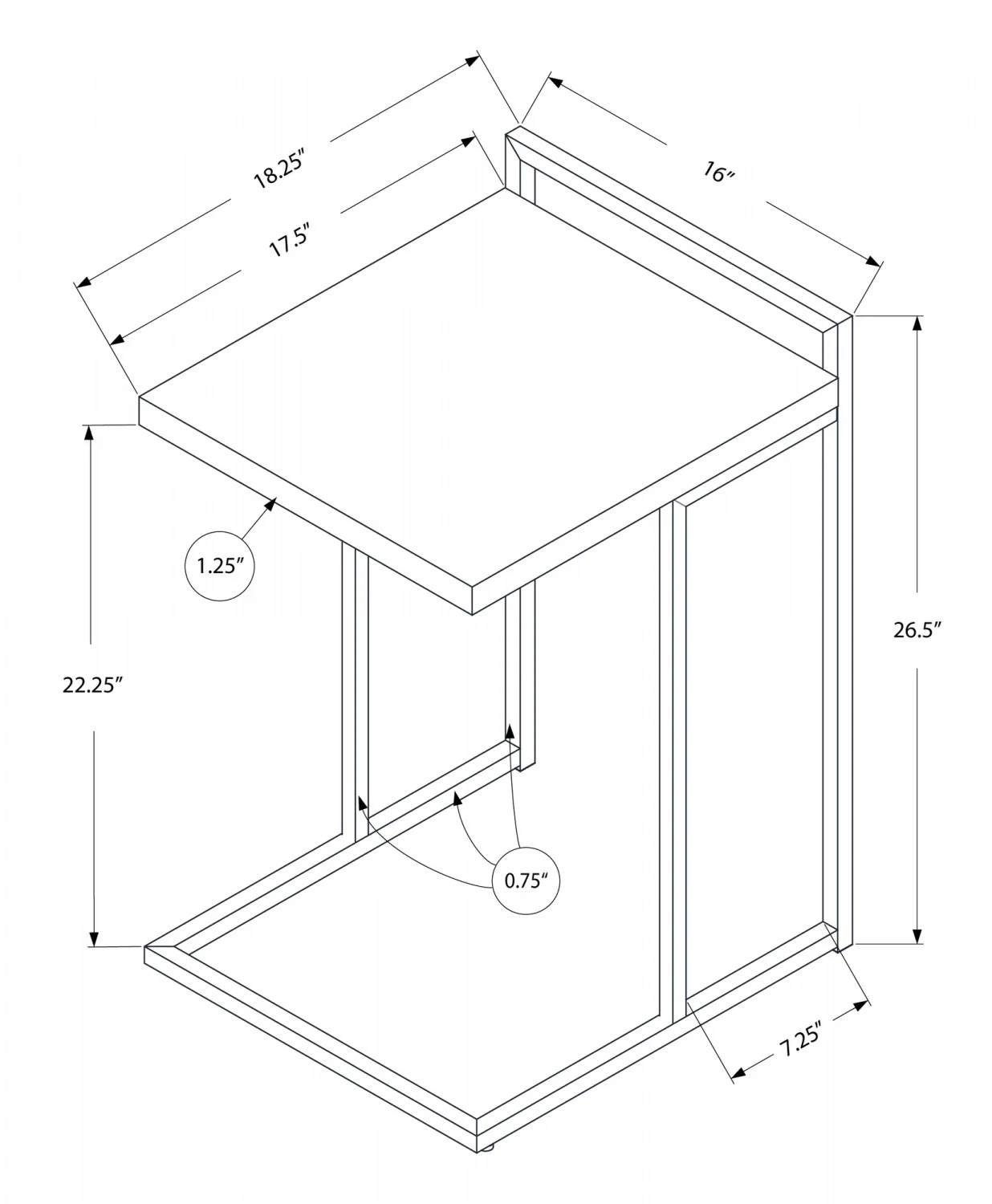 Cedar Side Table - Black - Image 3