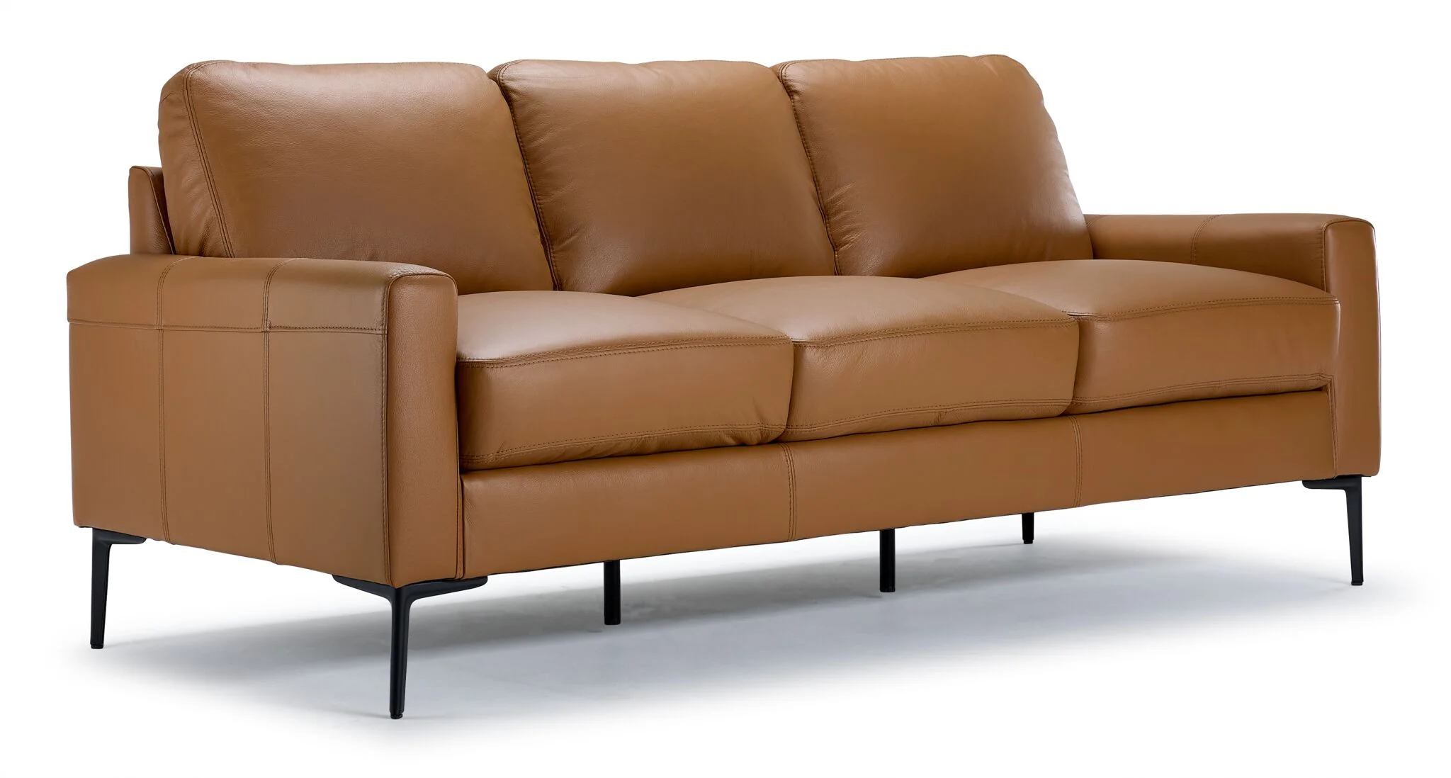 Chito Leather Sofa and Loveseat Set - Saddle - Image 2