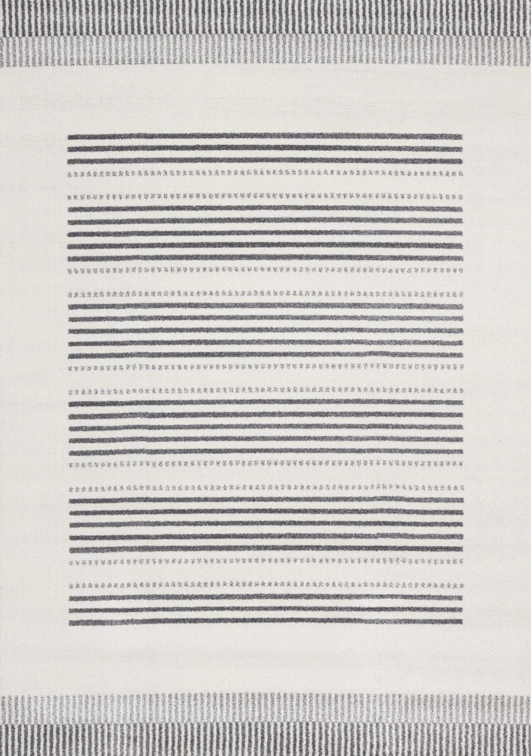 Claremont Sleek Modern Lines Area Rug - 8' X 11' - White/Grey
