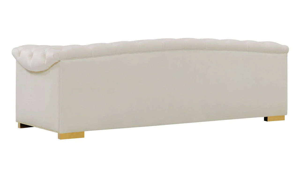 Corlett Velvet Sofa - Cream - Image 5