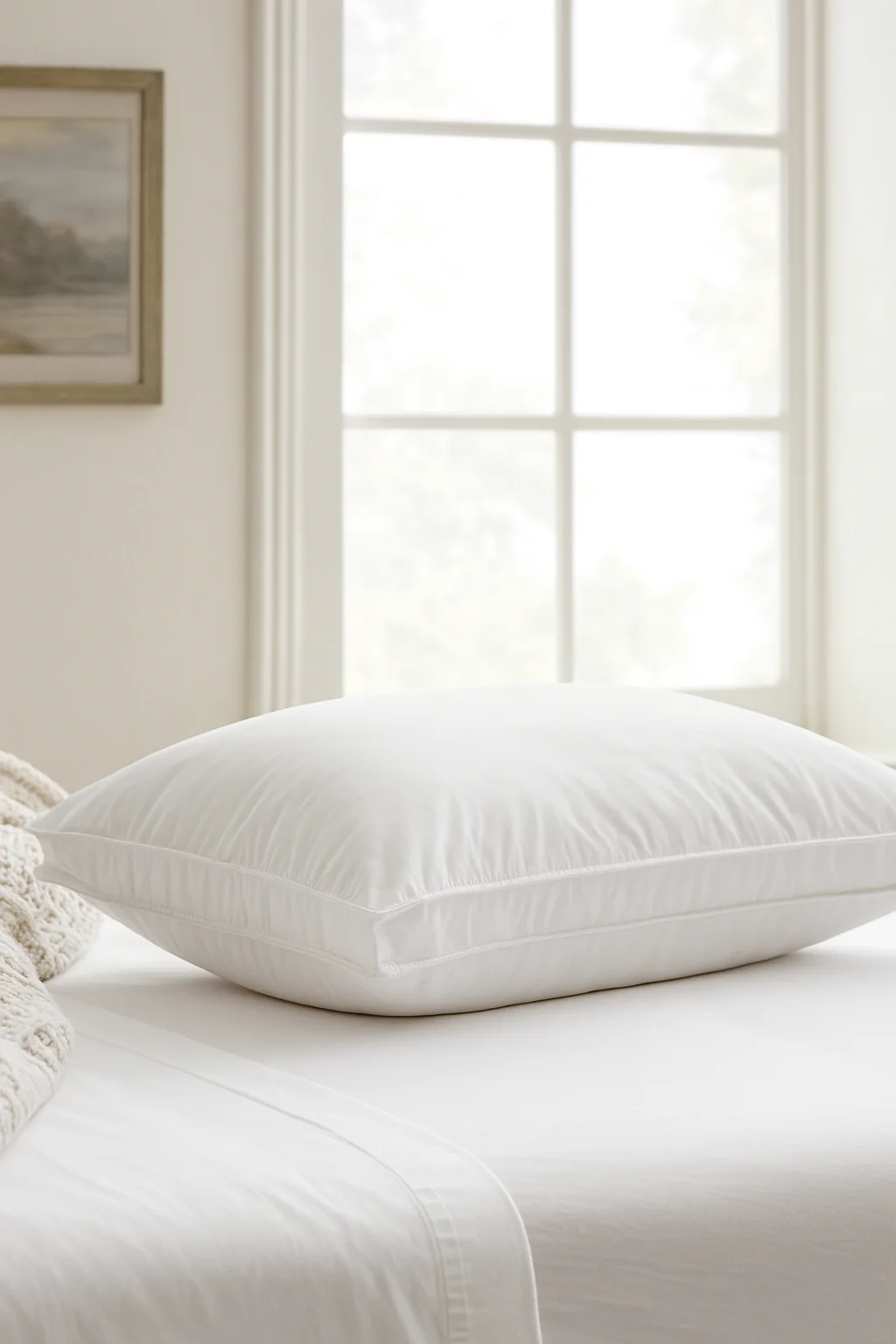 Cotton House 2 Pack 100% Cotton Gusseted Queen Pillow - Image 3