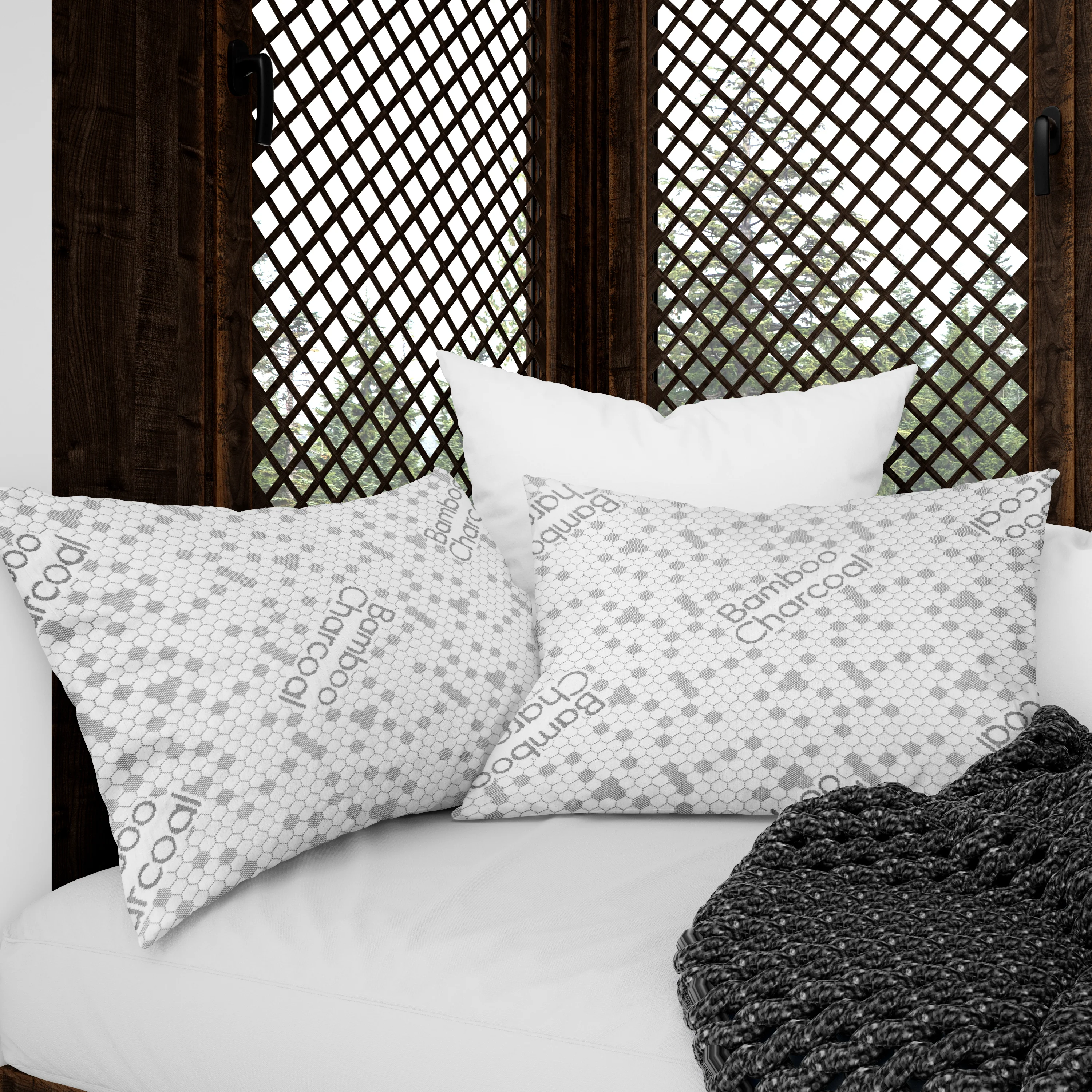 Cotton House 2 Pack Charcoal Infused Queen Pillow - Image 2