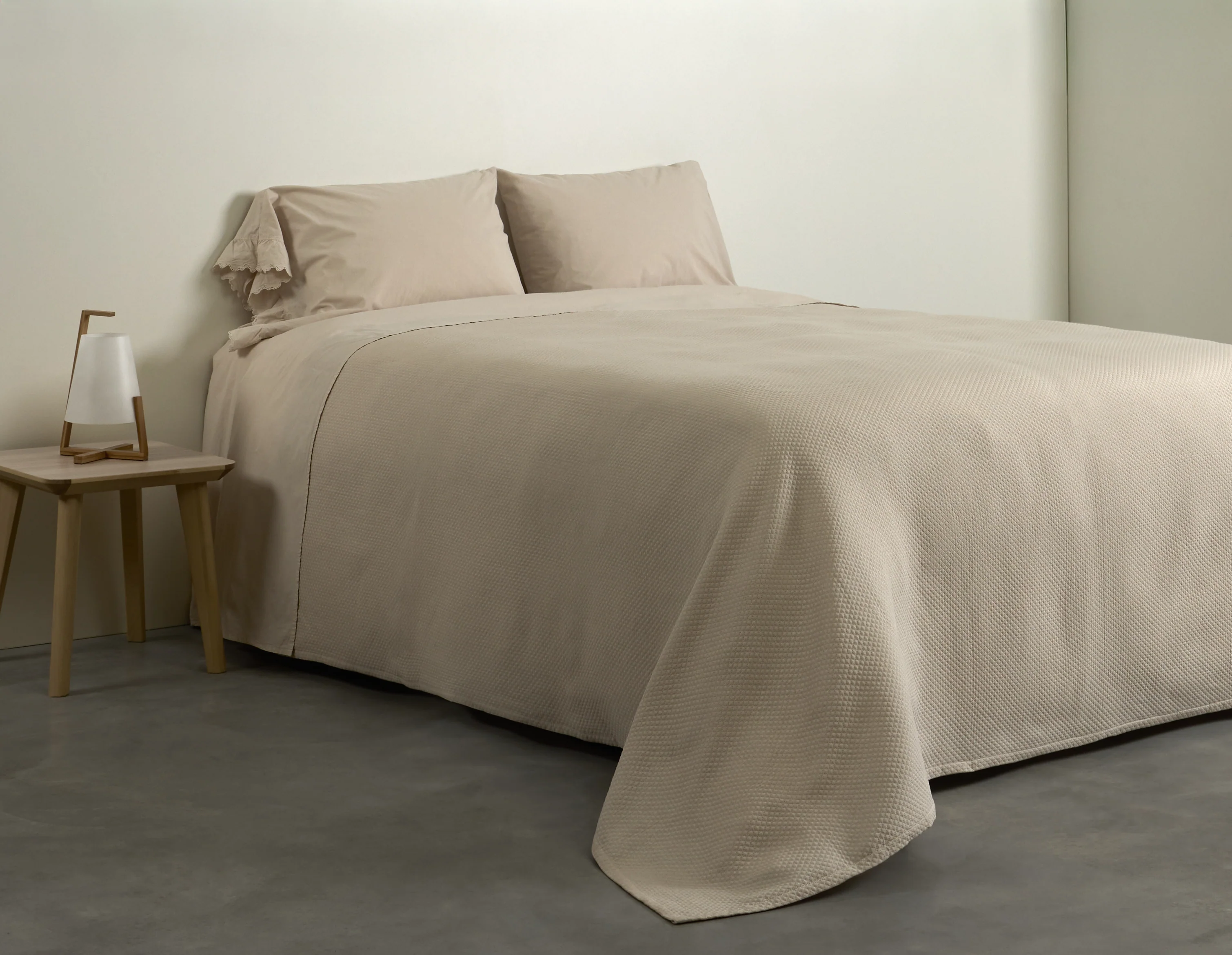 Cotton House Portugal Coverlet 90" x 90" - Diamante Beige