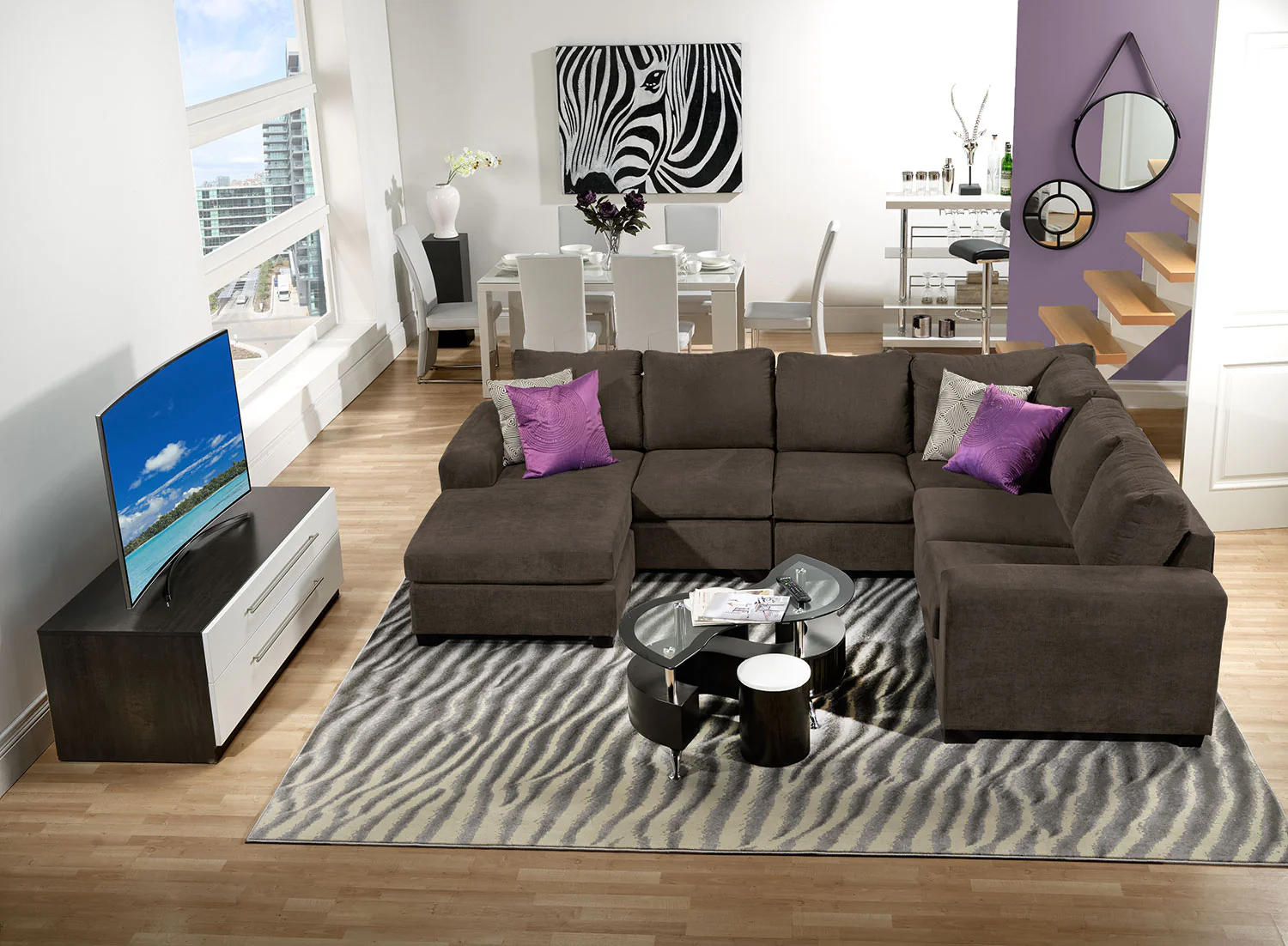 Danielle 3-Piece Sectional with Left-Facing Corner Wedge - Java - Image 2