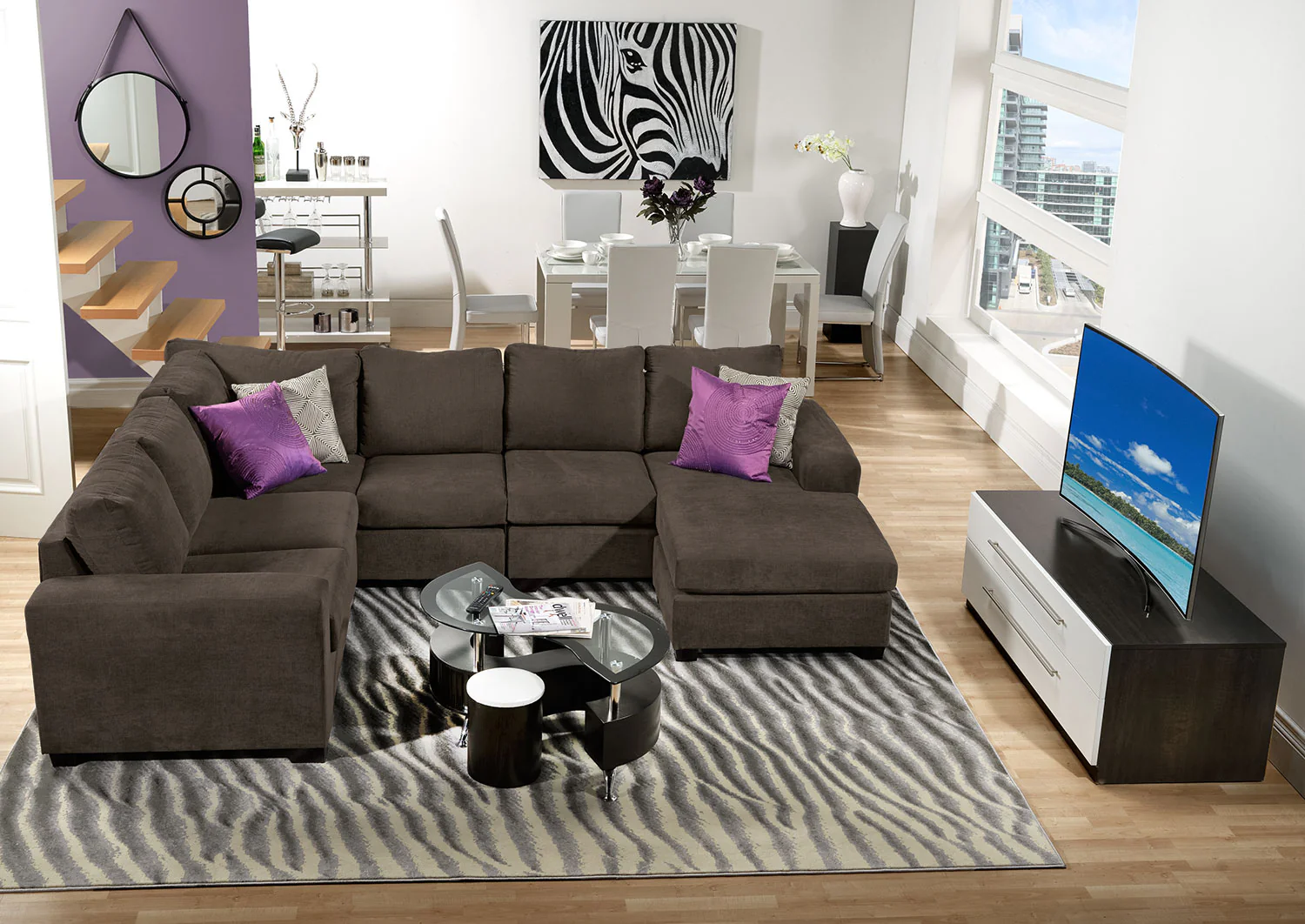 Danielle 3-Piece Sectional with Right-Facing Corner Wedge - Java - Image 2