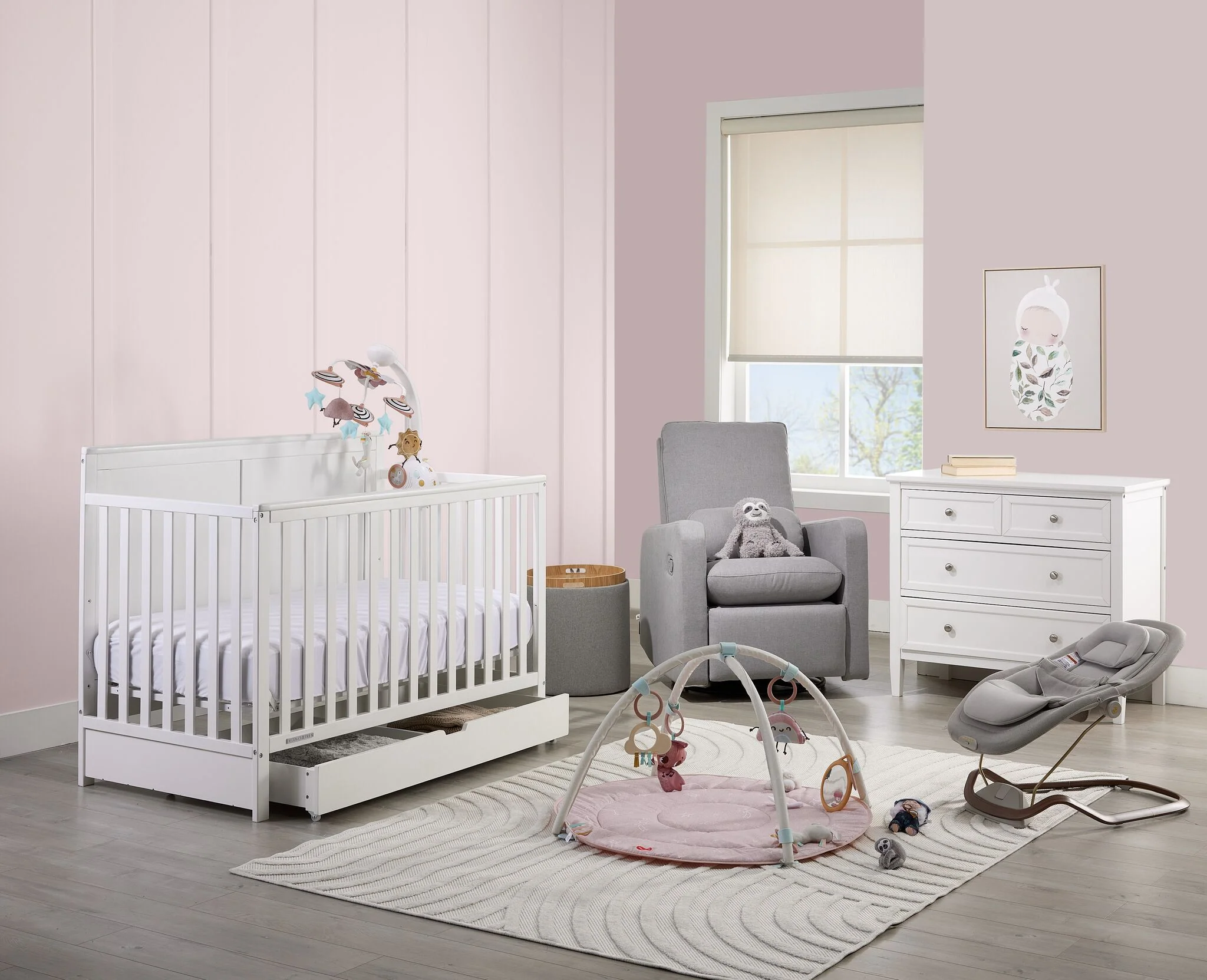 Delta Children Saint 6-in-1 Convertible Crib with Under Bed Storage Drawer - Bianca White - Image 2