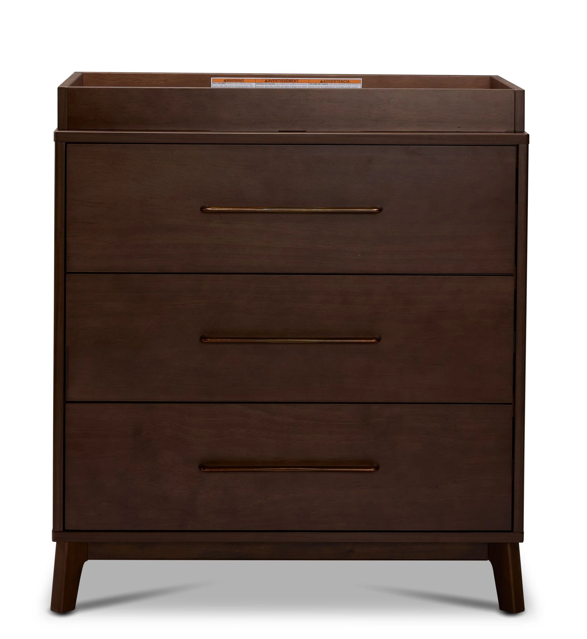 Delta Children Spencer 3 Drawer Dresser With Changing Top - Teak Brown - Image 2