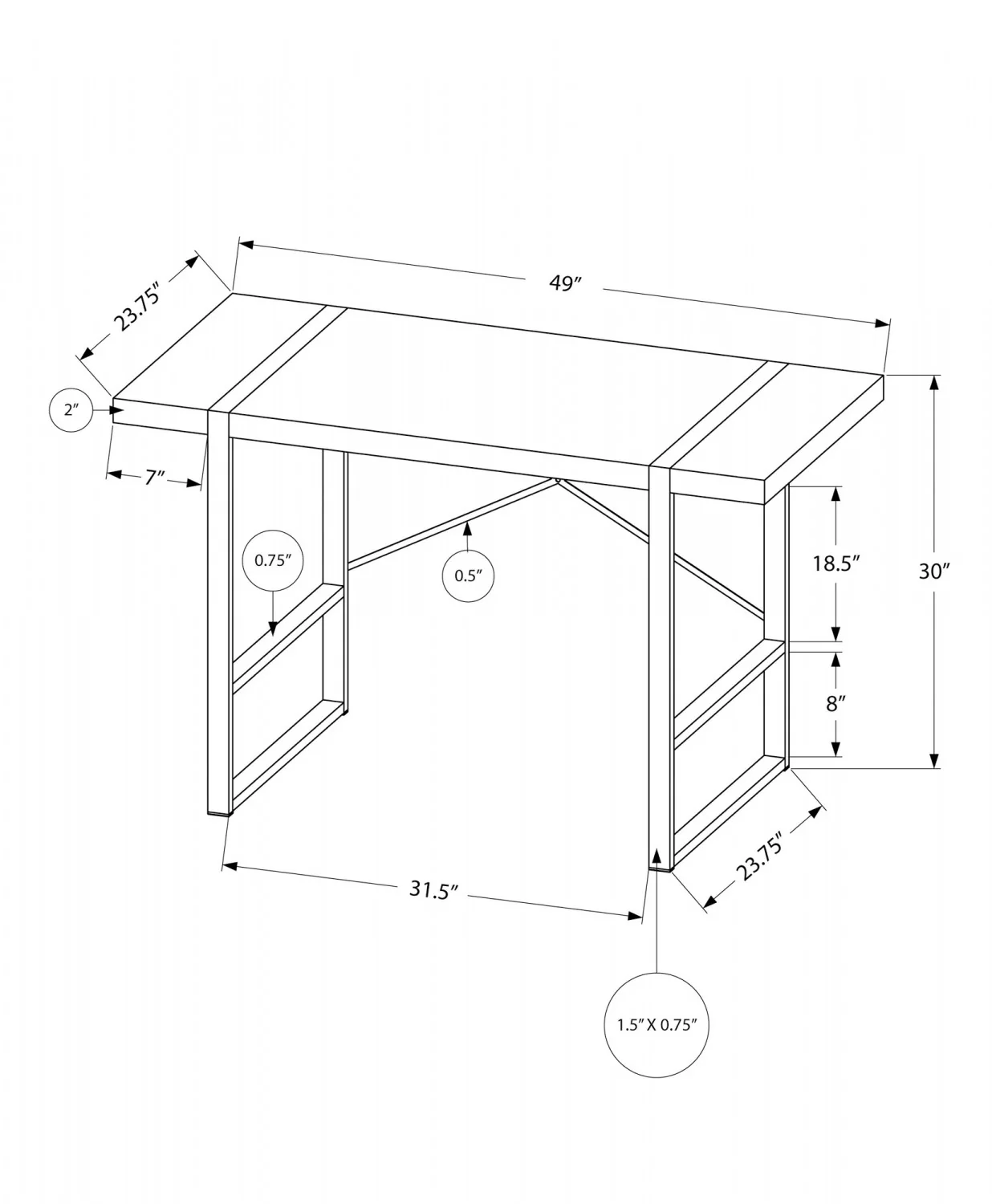 Dray Desk - Cherry - Image 3