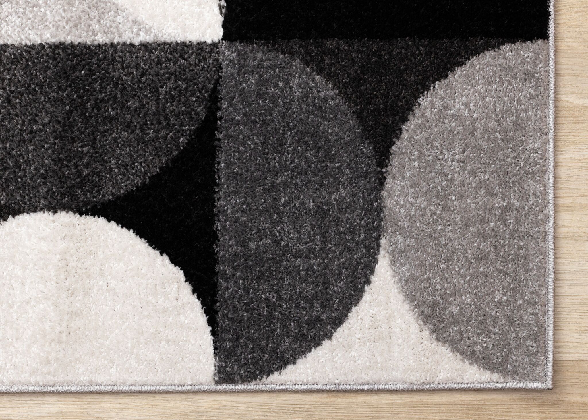 Eclipse 7'10" x 10'6" Mid-Century Modern Design Area Rug - Grey, Black, White - Image 6