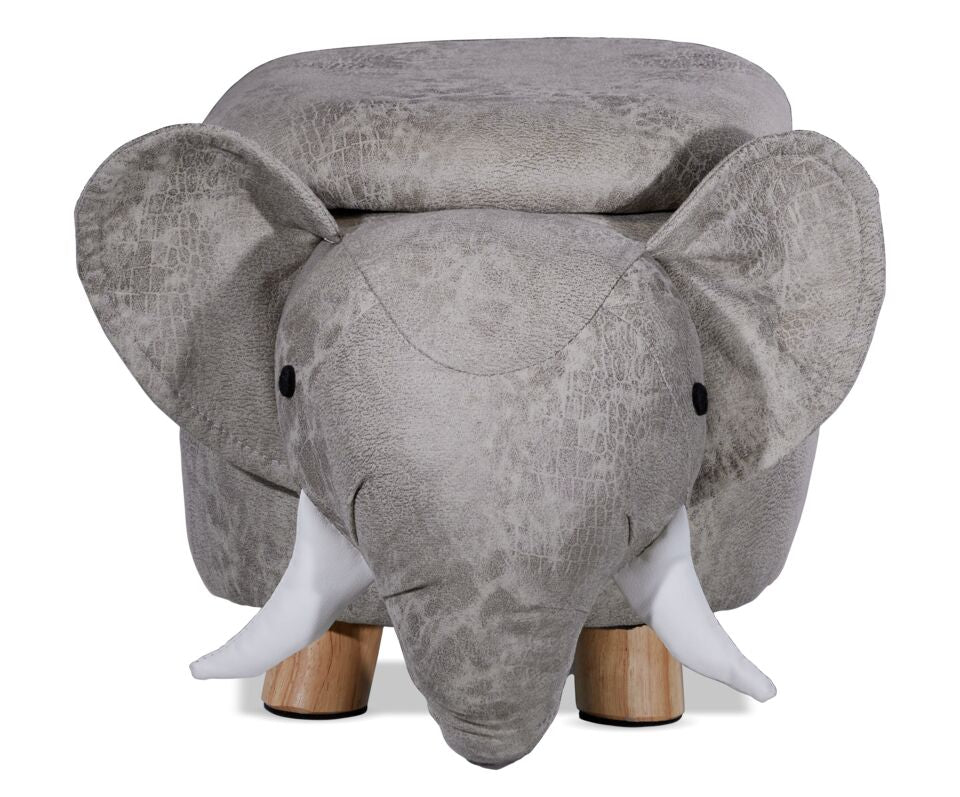 Elephant Storage Ottoman - Grey - Image 2