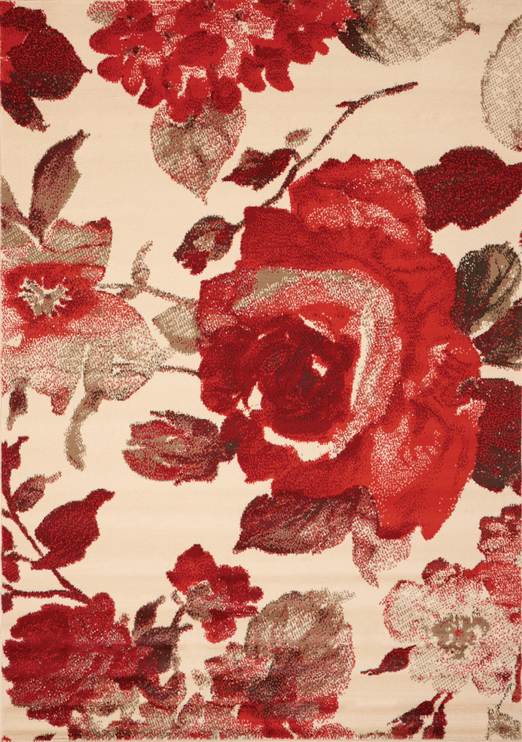 Fiona Vintage Area Rug - 5' X 7' - Cream/Red