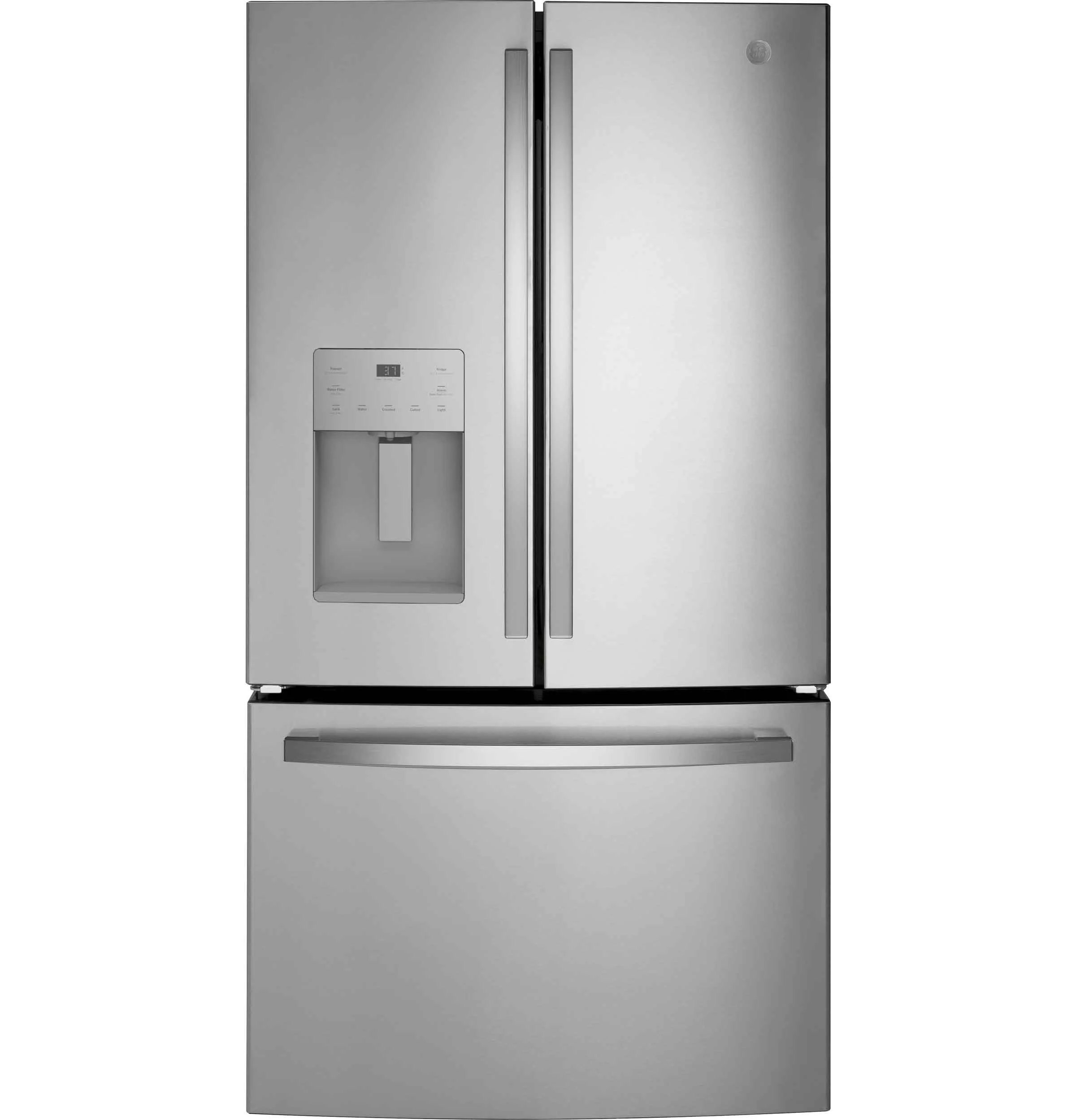 GE 35.75" 25.6 Cu. Ft. Fingerprint Resistant Stainlees Steel French Door Refrigerator - GFE26JYMFS