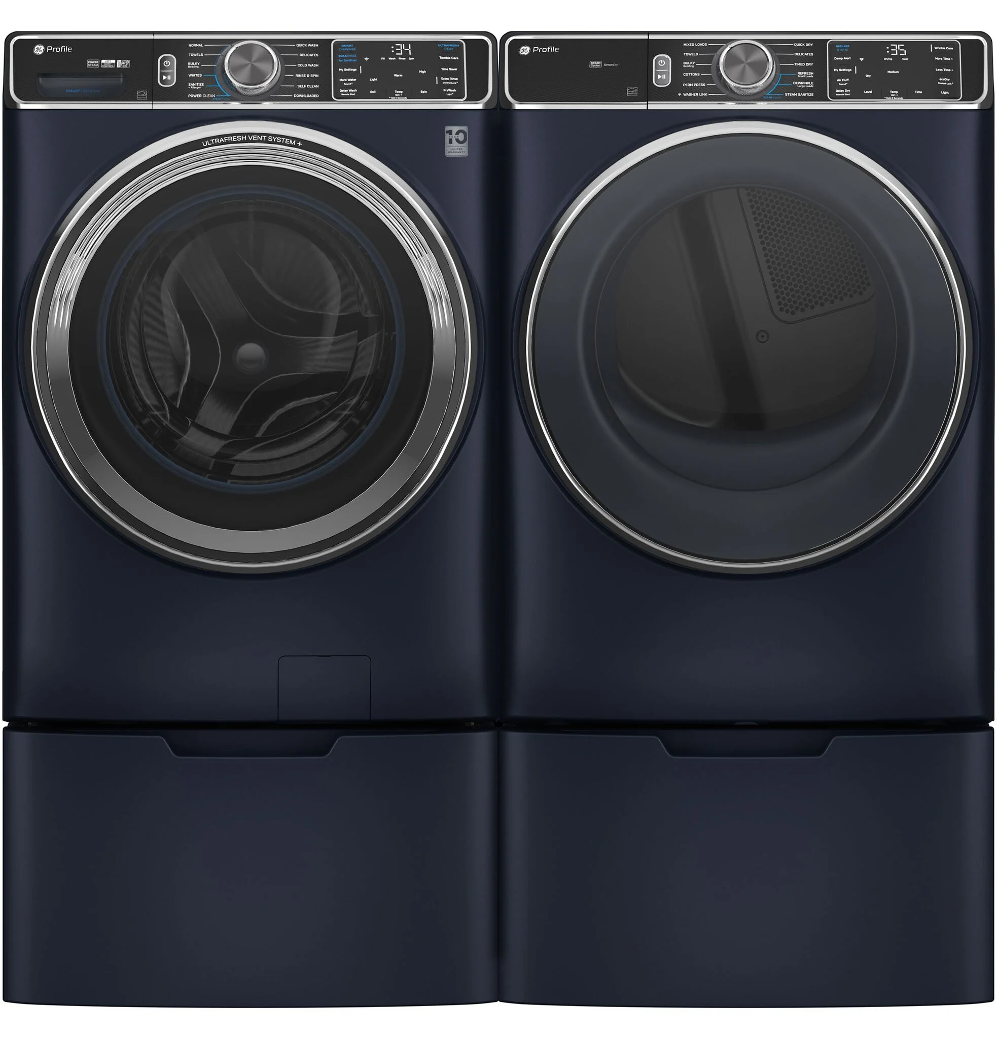 GE Profile™ Blue Sapphire Smart Steam Front Load Electric Dryer with Sanitize Cycle ( 7.8 cu. ft.) - PFD87ESPVRS - Image 5