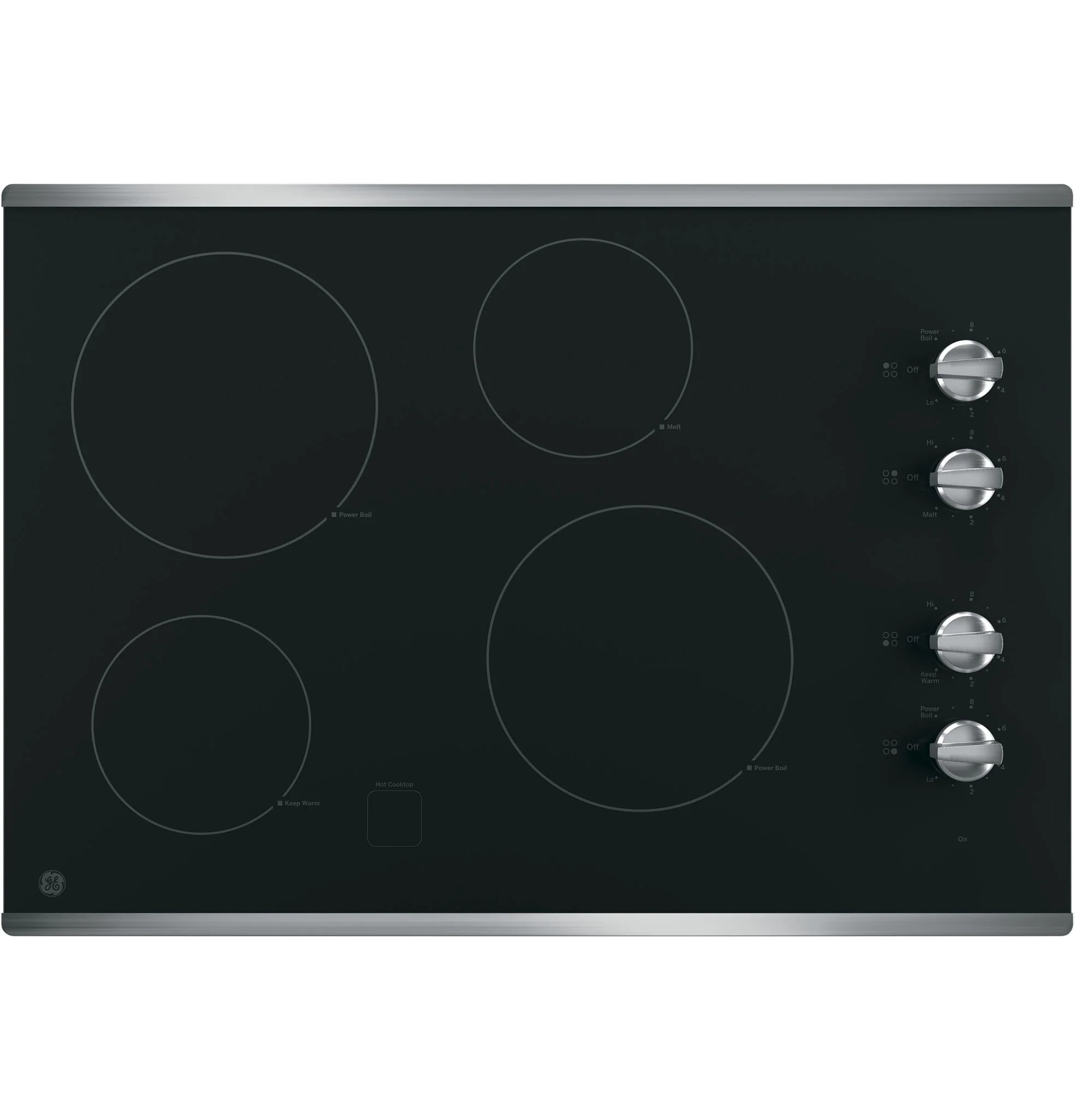 GE Stainless Steel 30" Knob Control Electric Cooktop - JP3030SWSS