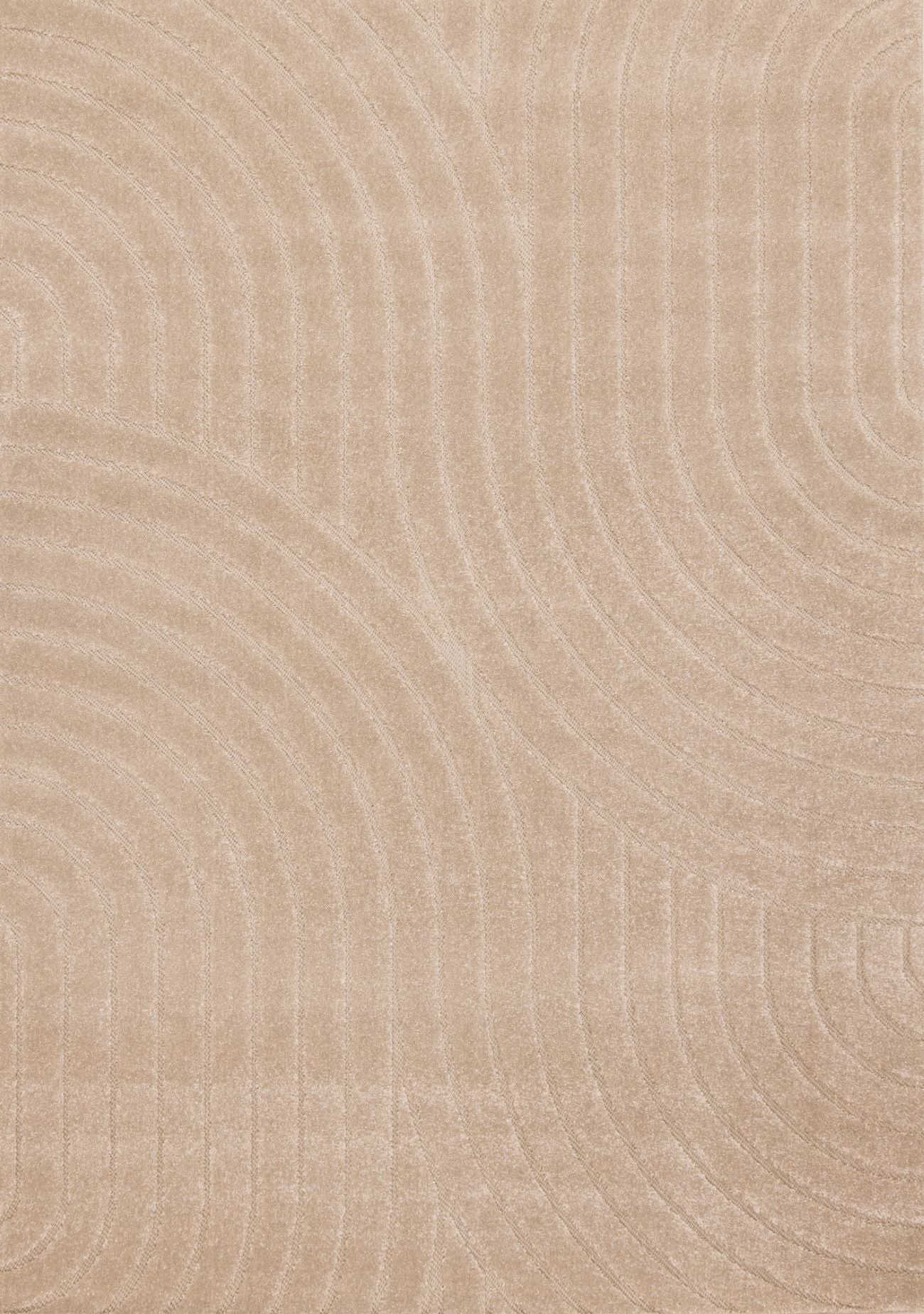 Golden Dunes 5'3" x 7'7" Modern Curved Arches Design Area Rug - Beige