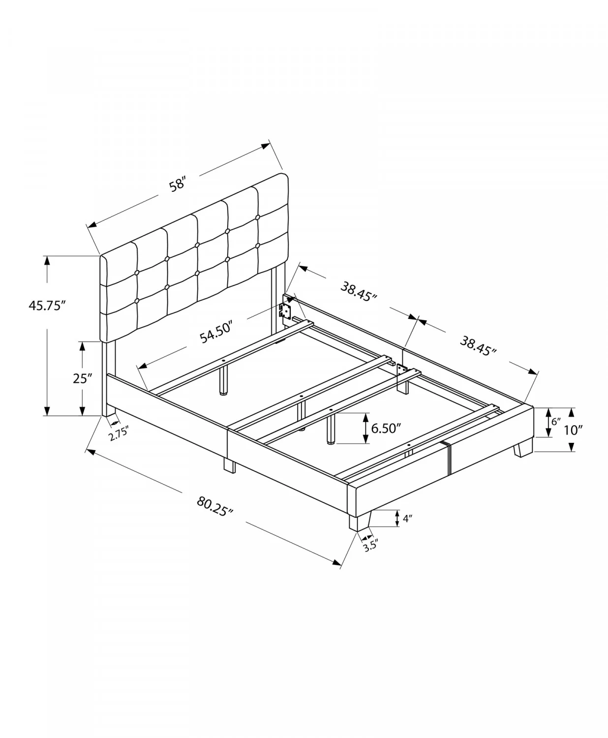 Gwendolyn Full Bed - Dark Grey - Image 3
