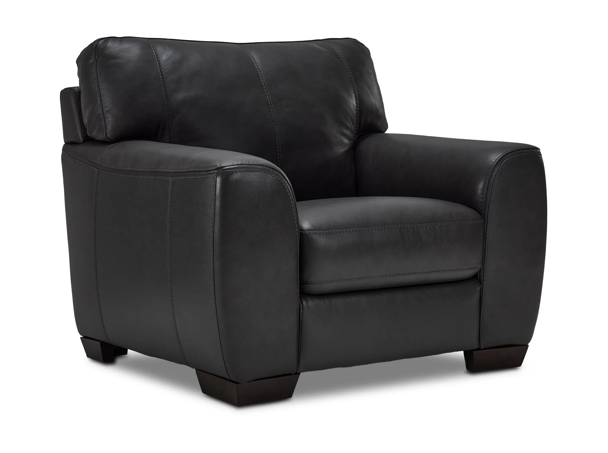 Halden Leather Chair - Carbon Grey
