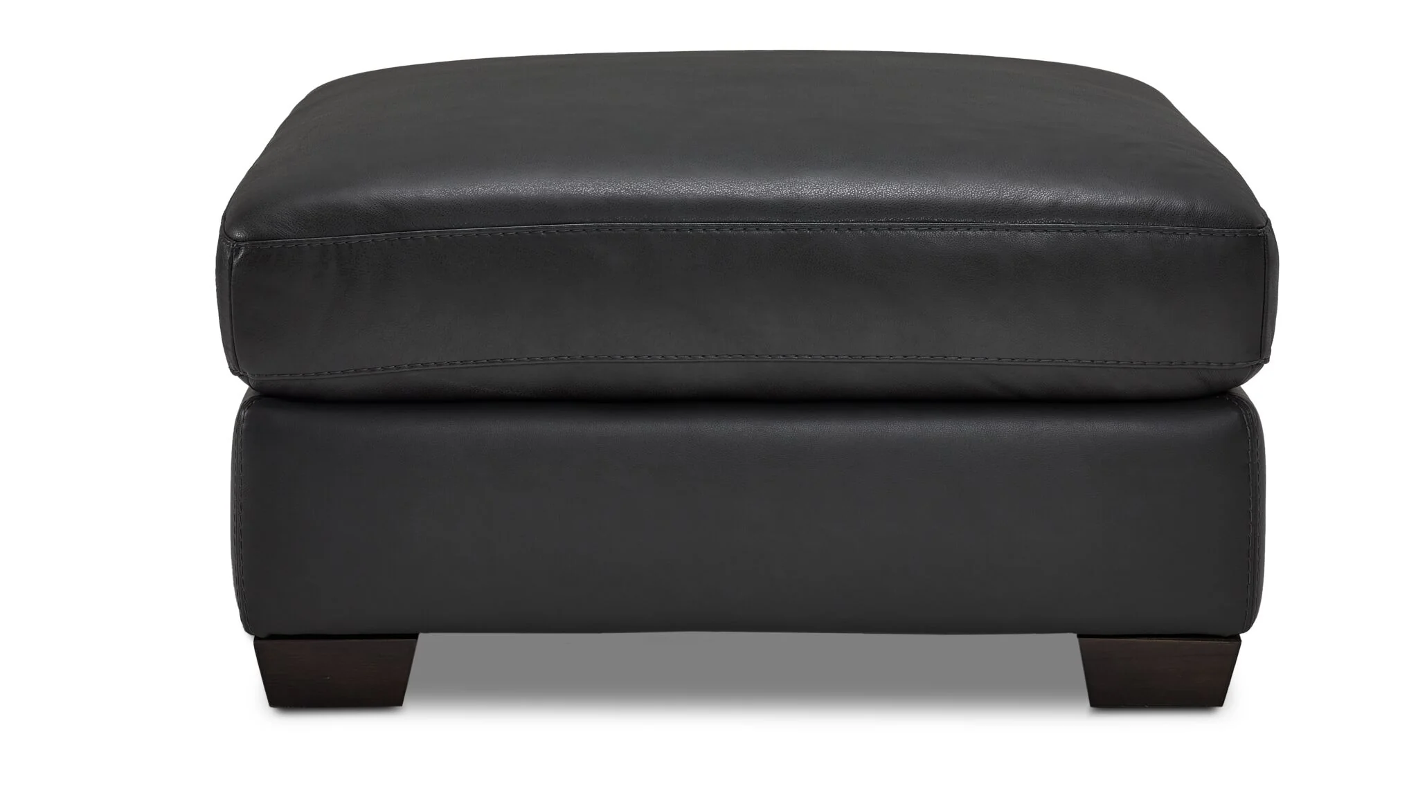 Halden Leather Ottoman - Carbon Grey - Image 2