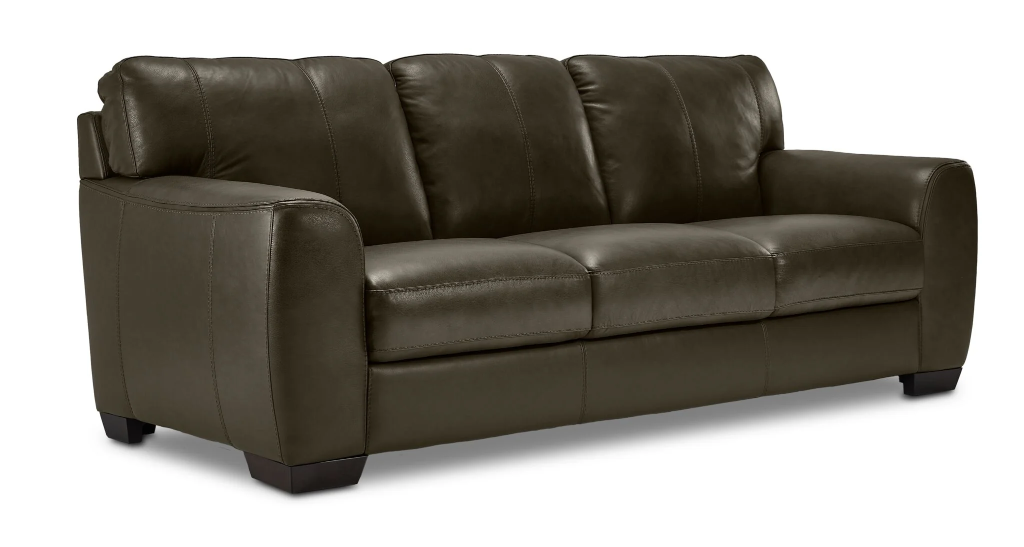 Halden Leather Sofa - Forest Green