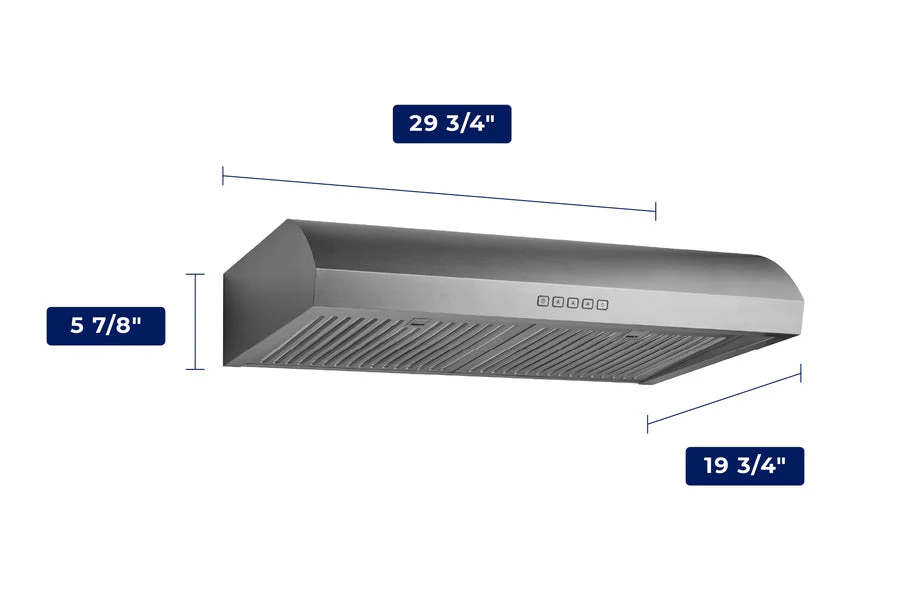 Hauslane Chef Series White 30" 400 CFM Under Cabinet Range Hood - UC-B018WHT-30 - Image 3