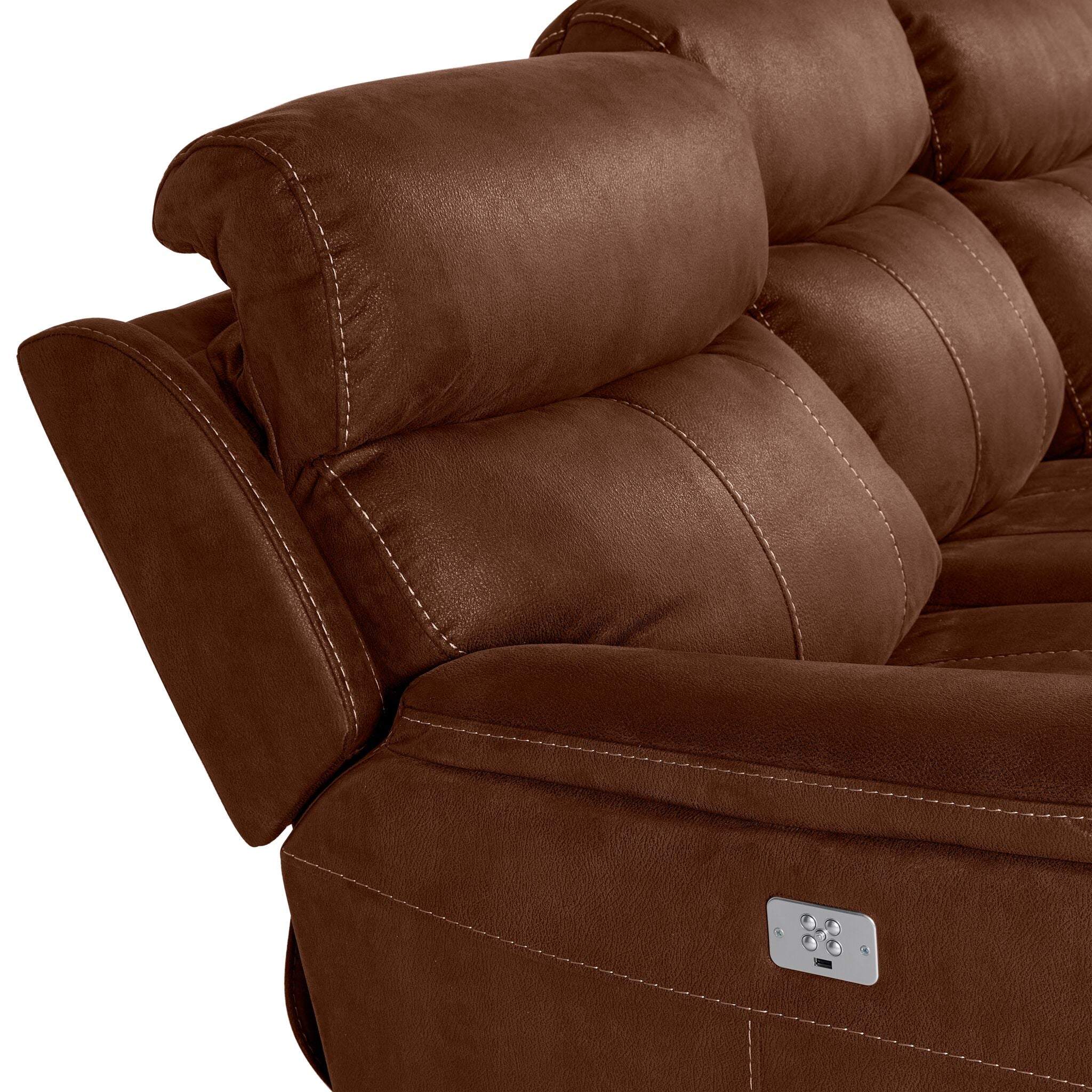 Haven Dual Power Reclining Sofa, Loveseat and Recliner Set - Mocha - Image 5