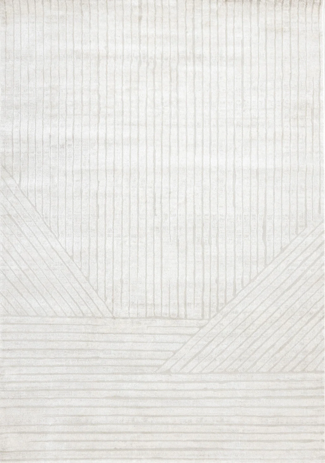 Hillary Modern Lines Area Rug - 5' X 8' - Cream