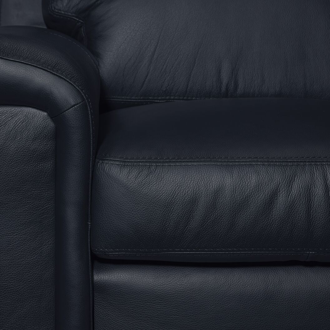 Icon Leather Sofa, Loveseat and Chair Set - Navy - Image 5