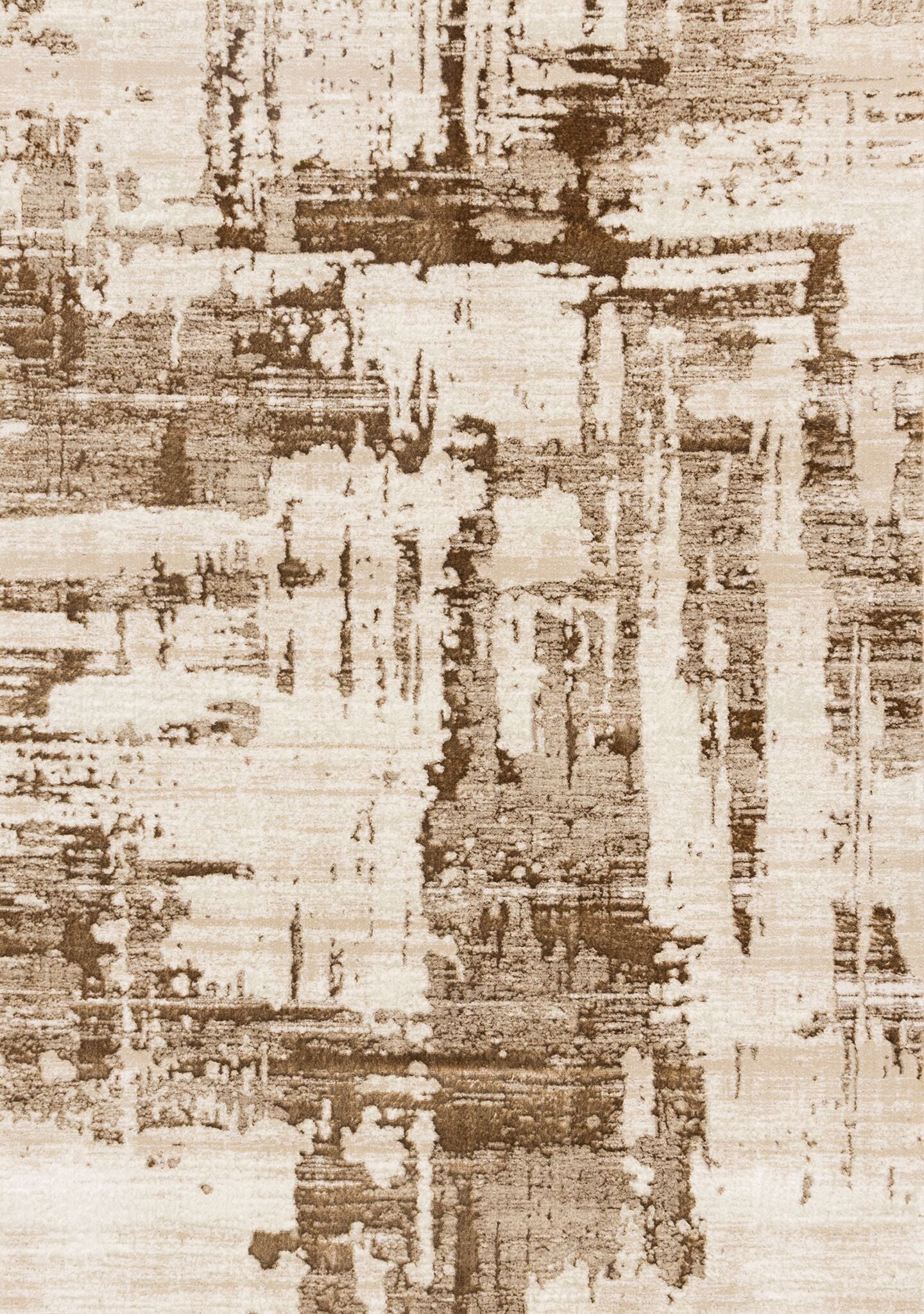 In Harmony 5'3" x 7'7" Organic Distressed Design Area Rug - Cream, Brown