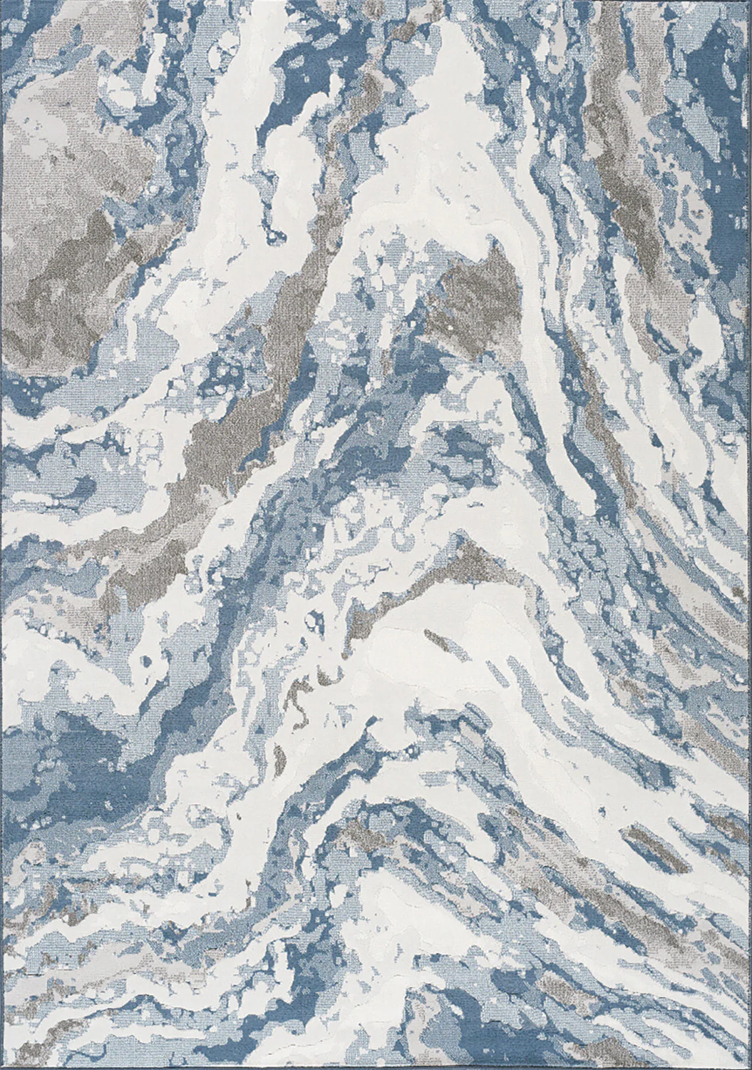 Intrepid Rushing Water Area Rug - 8' X 11' - Blue/Cream