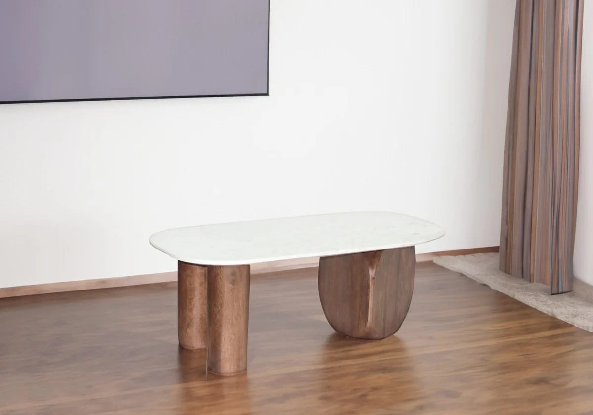 Isolde Coffee Table - Walnut/Off-White - Image 2