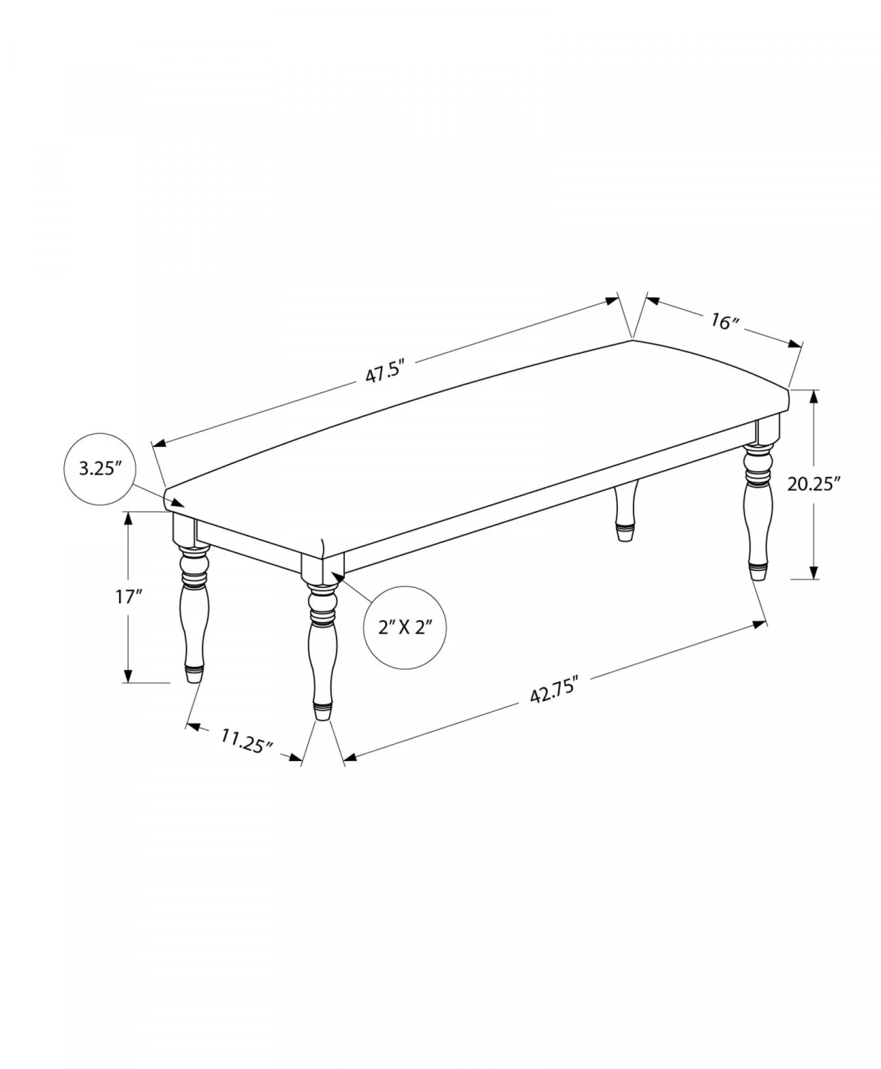 Kesta Bench - Antique Grey - Image 3