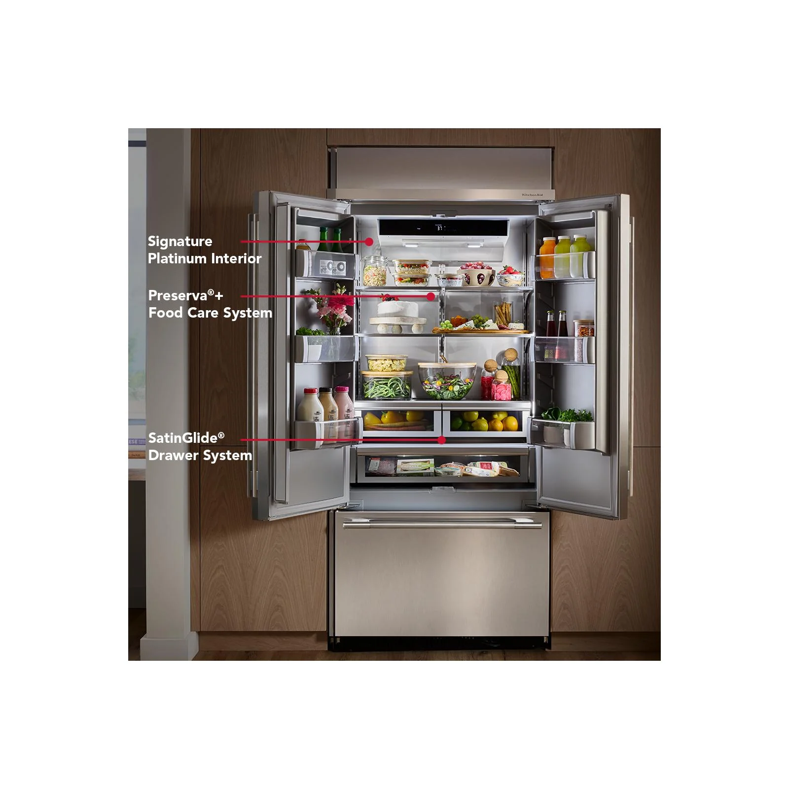 KitchenAid 36" 20.8 Cu. Ft. Black Ore Built-In French Door Refrigerator - KBFN536SBE - Image 14